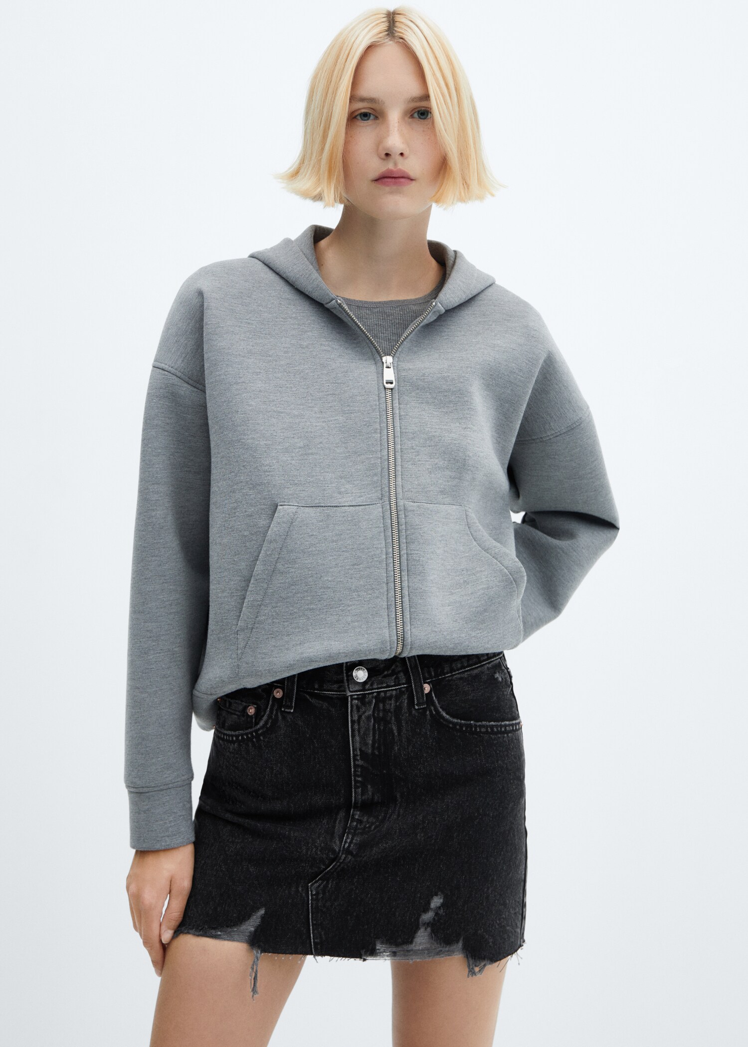 Denim mini-skirt