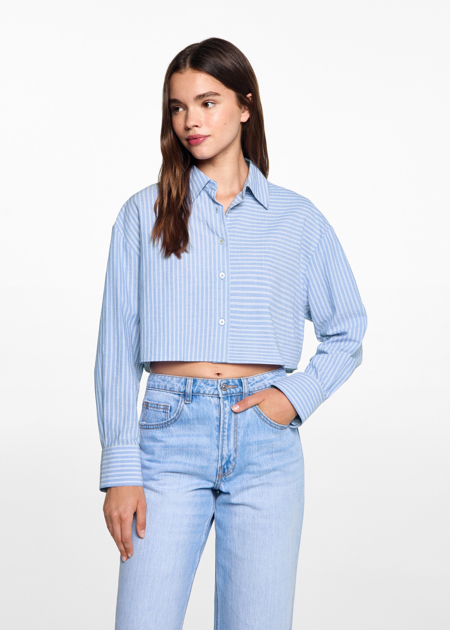 Contrast striped shirt