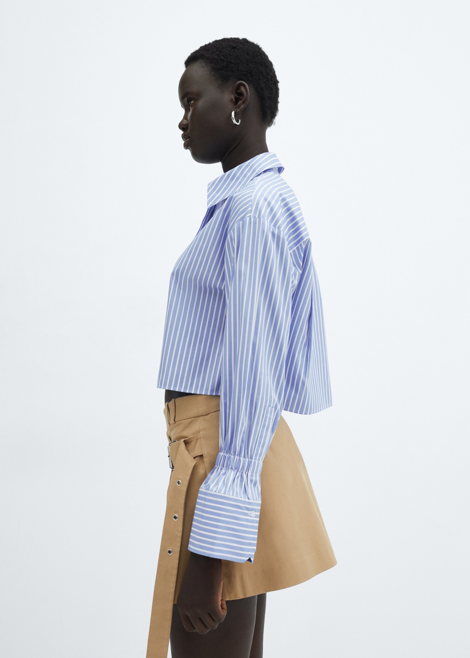 Striped cropped shirt