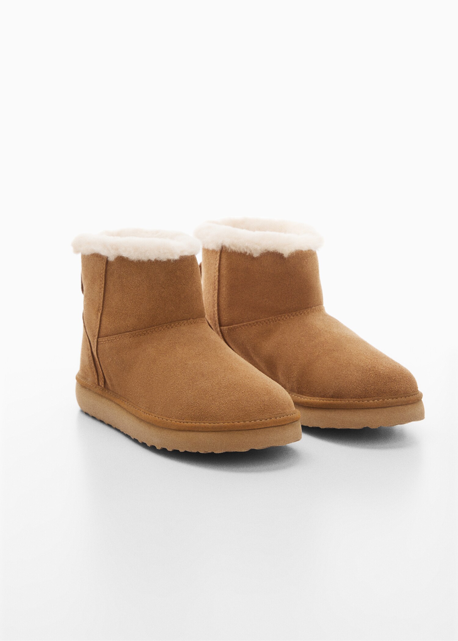 Fur leather ankle boots