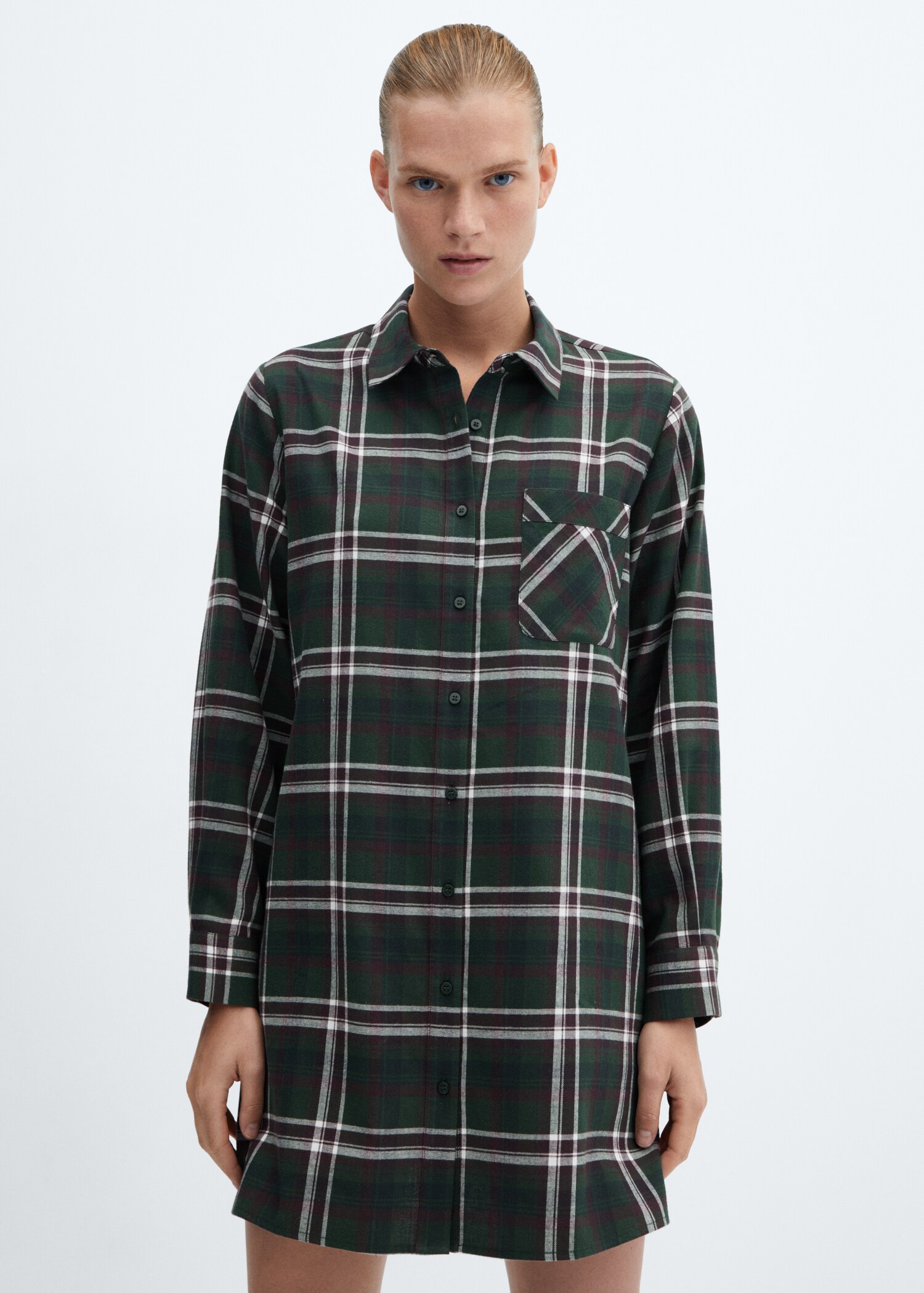 Flannel cotton lace nightgown