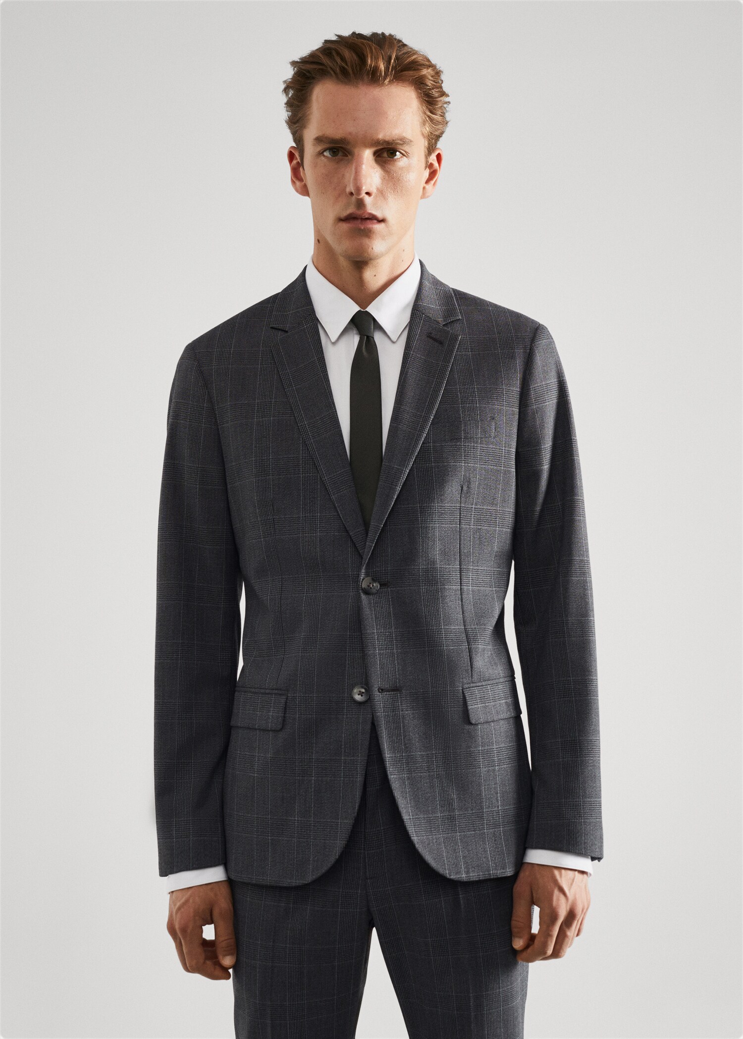 Super slim-fit check suit jacket