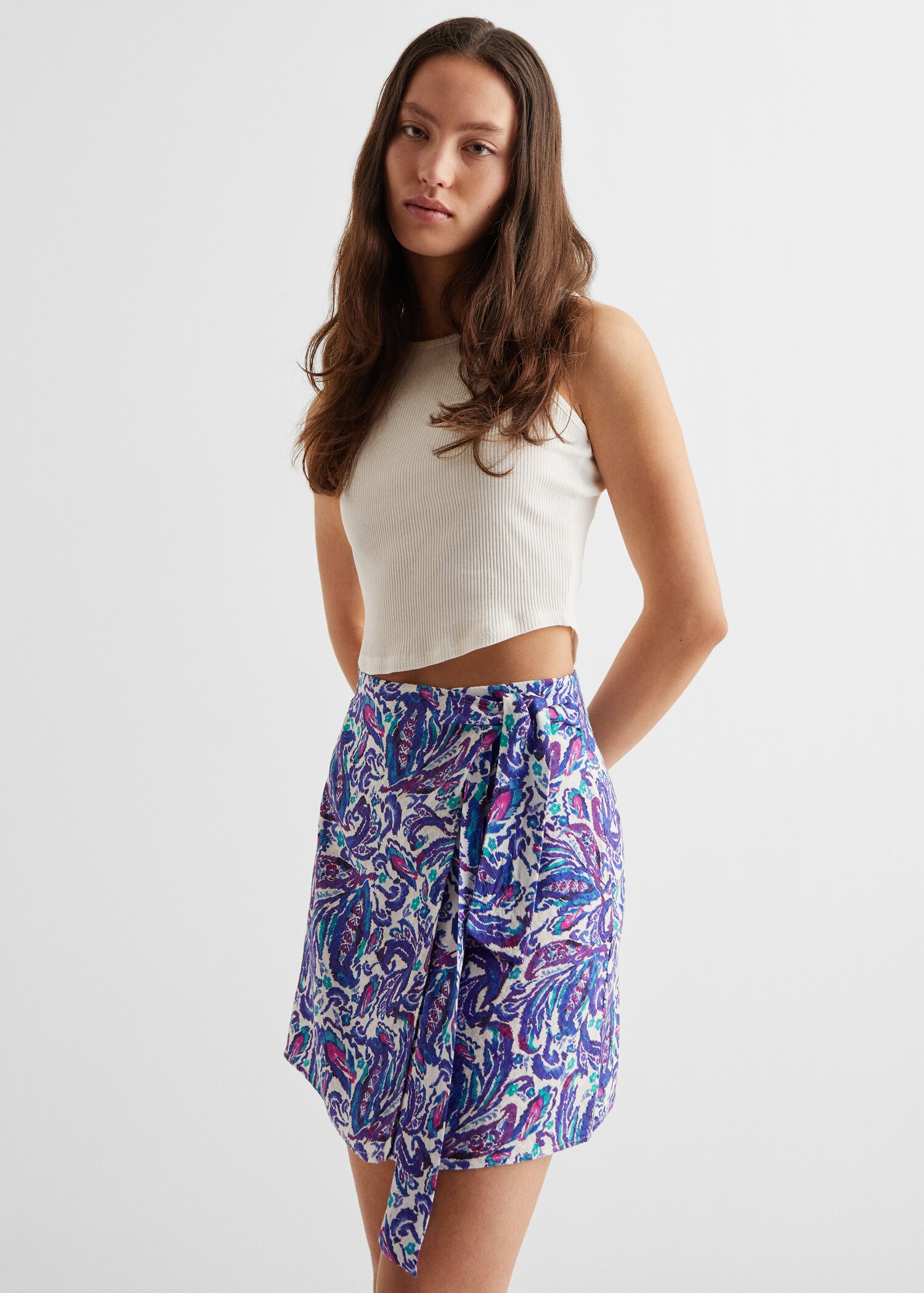 Knot printed skirt