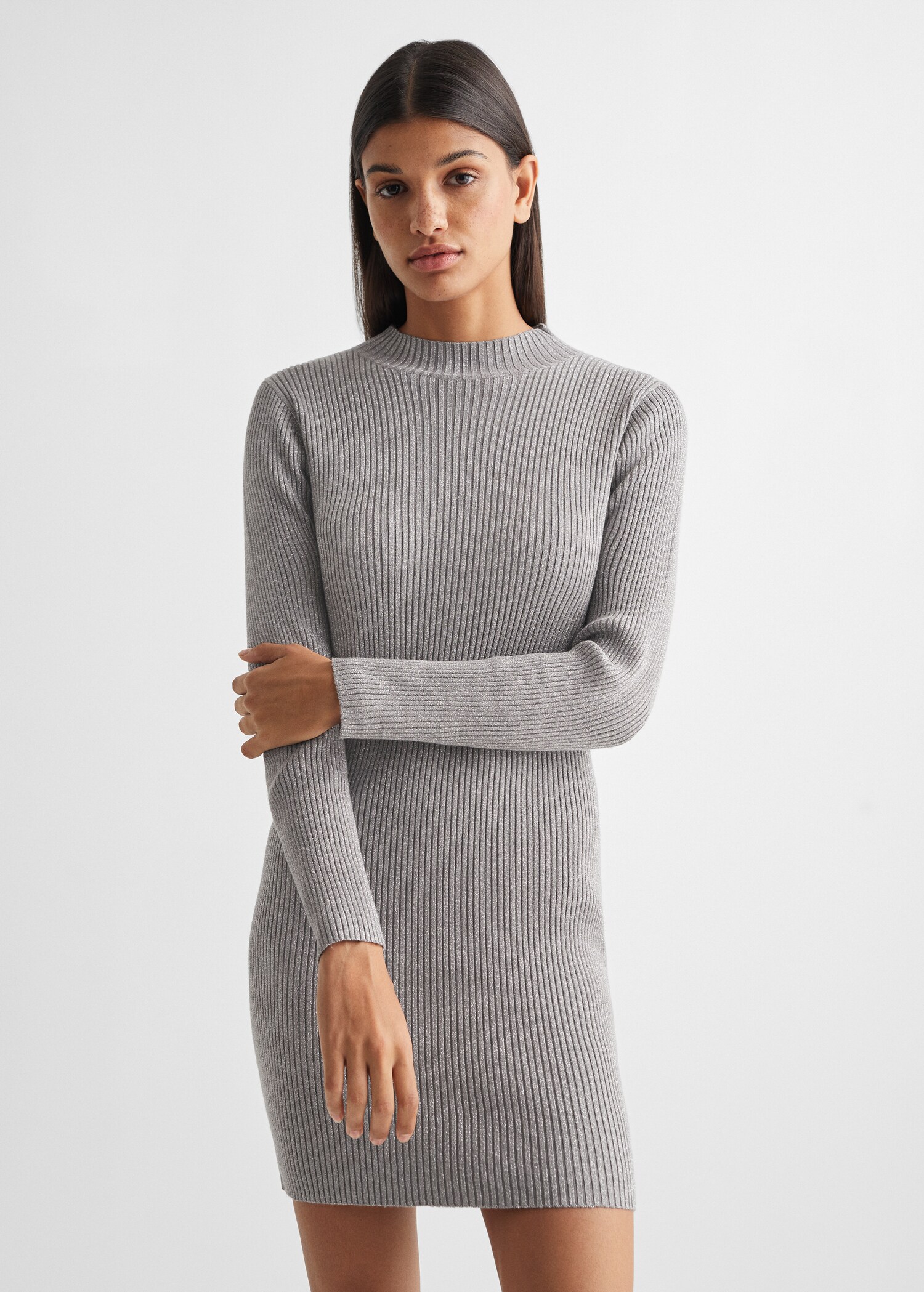 Lurex ribbed dress