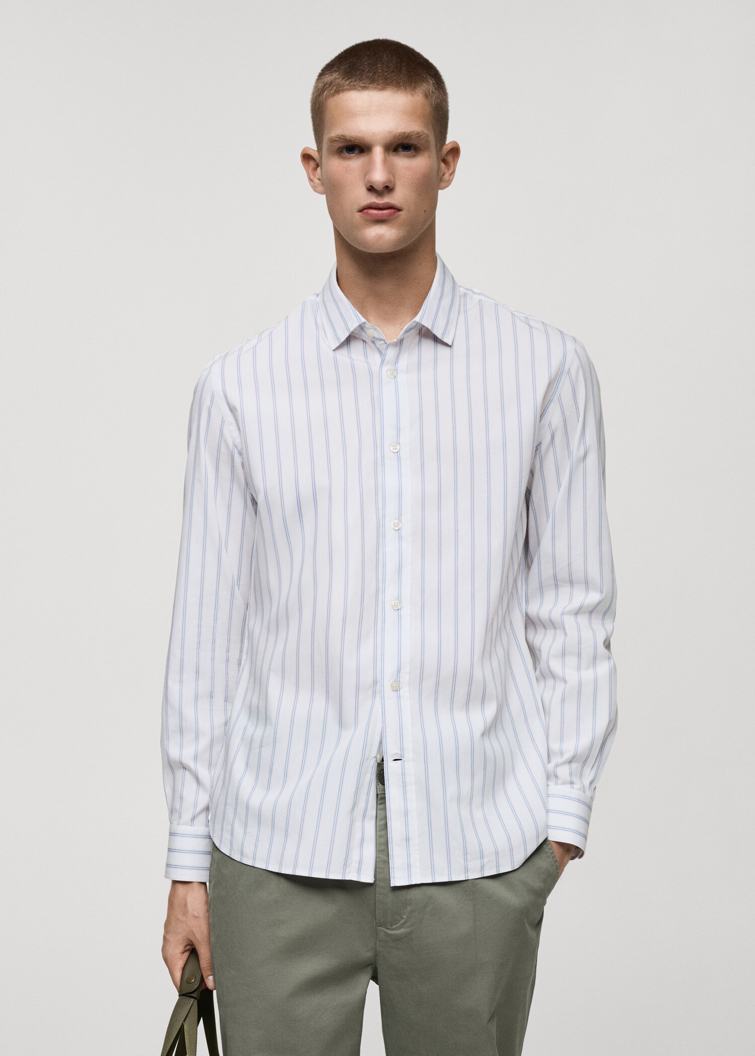 Regular-fit striped cotton shirt