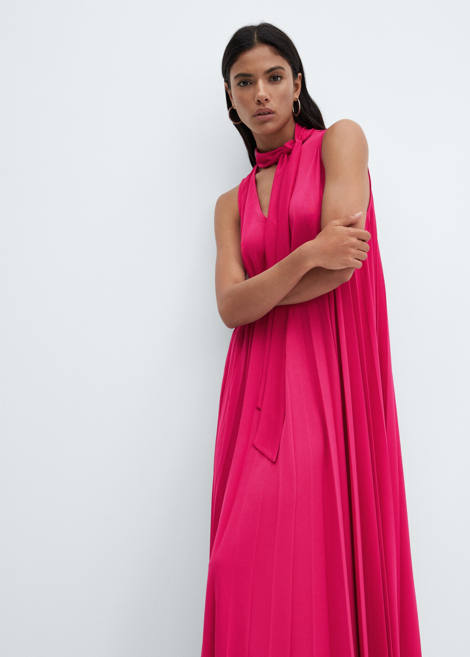 Pleated midi dress