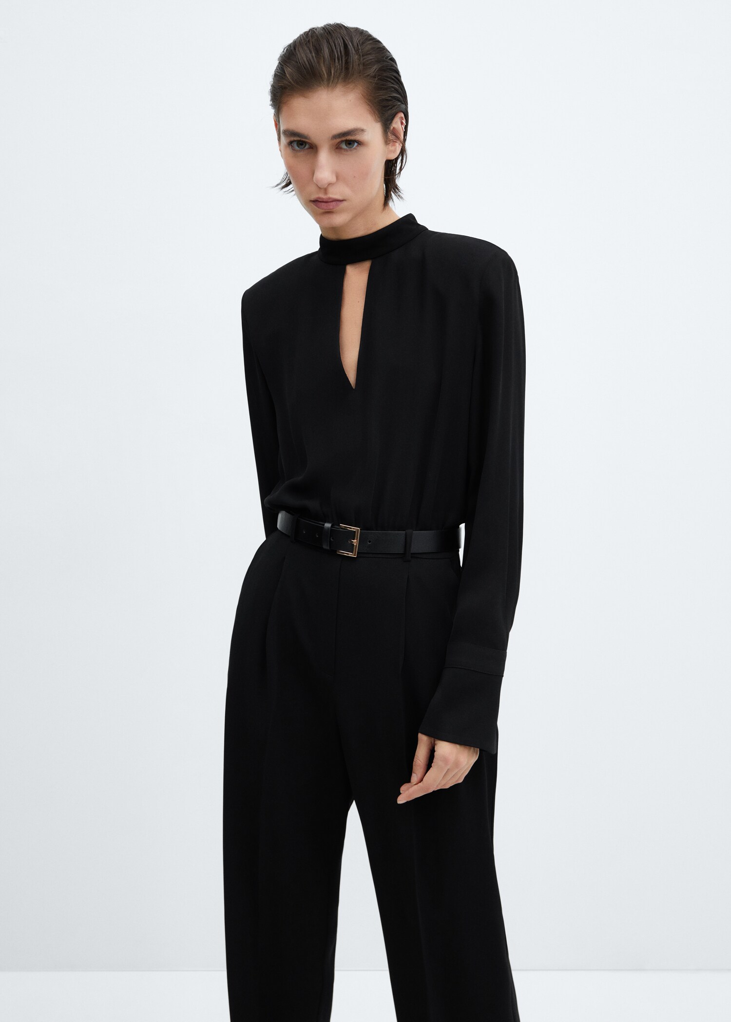 Belt long jumpsuit