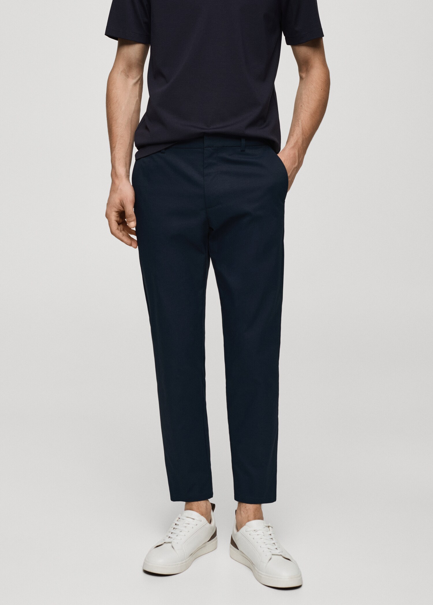 Slim fit technical fabric pants