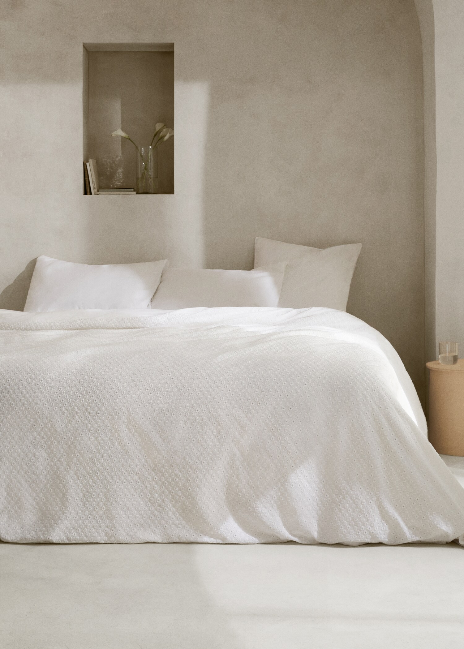 Cotton embroidered duvet cover Single bed