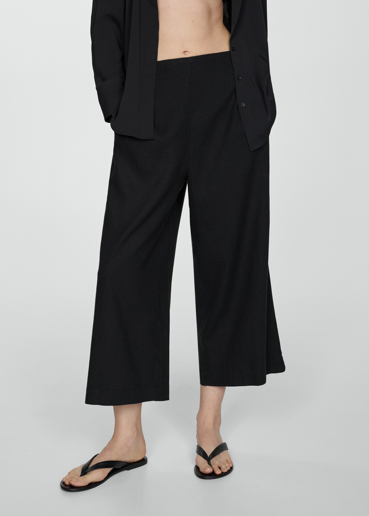 Wide leg linen pants