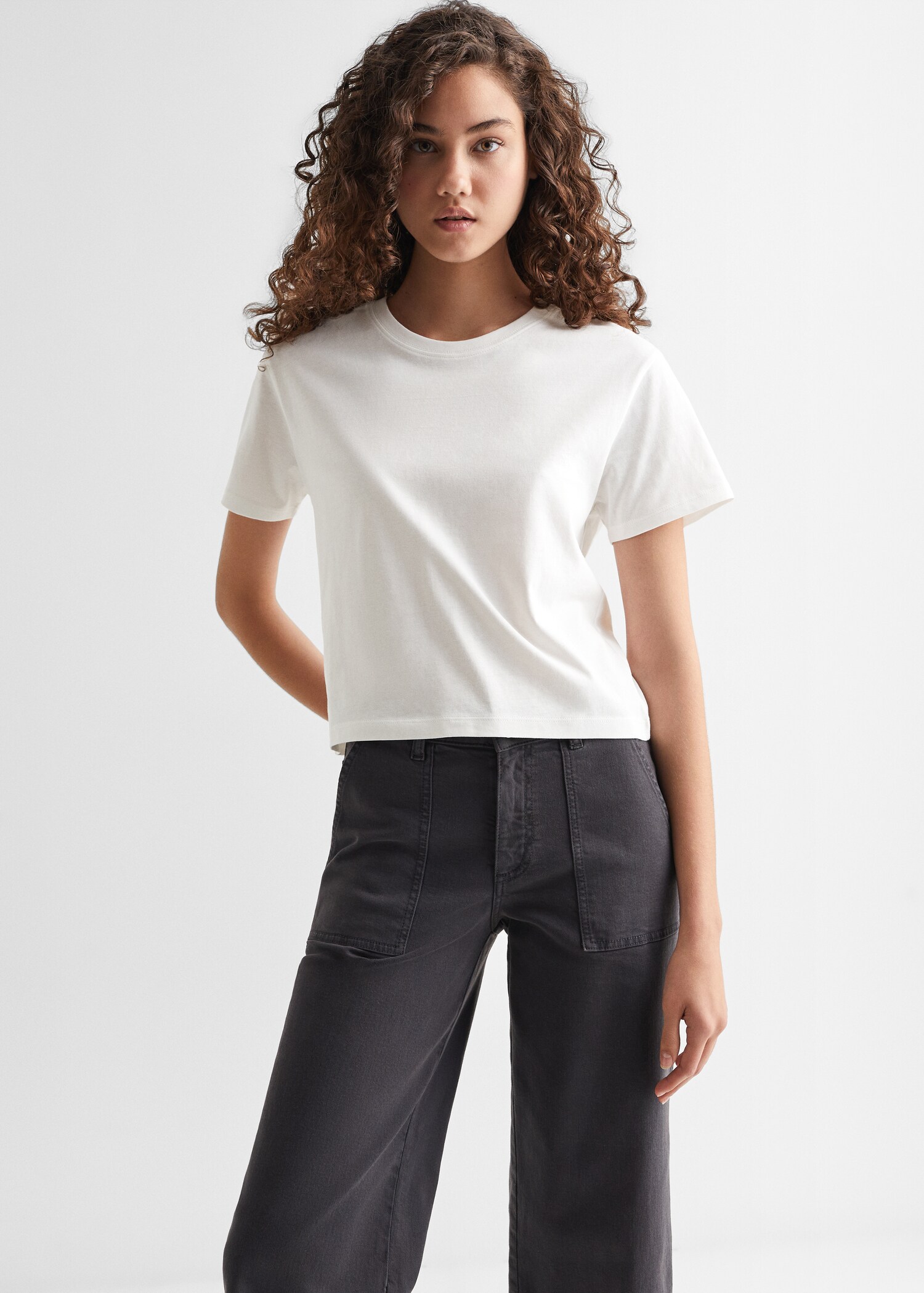 Printed cotton-blend T-shirt