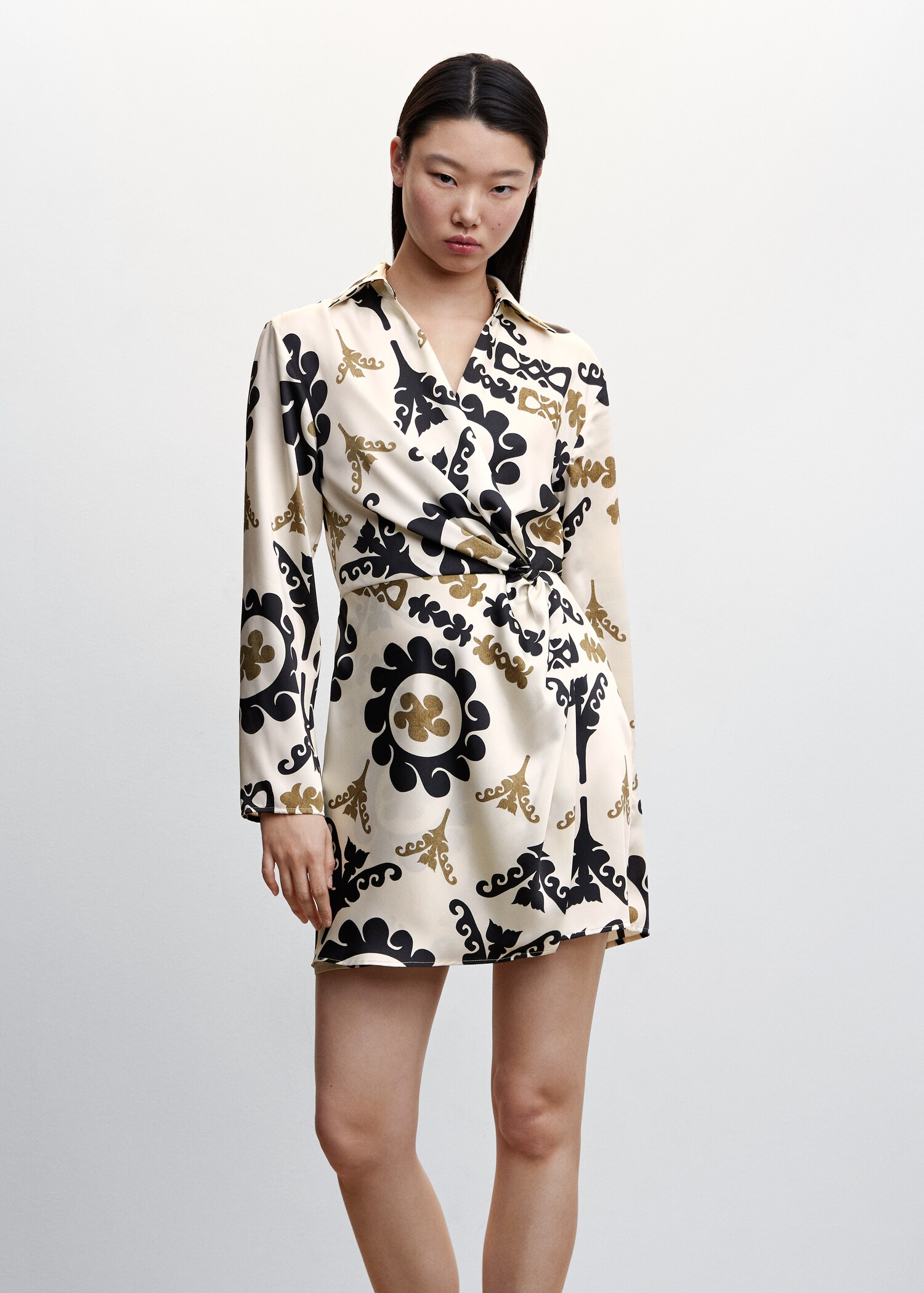 Printed satin dress
