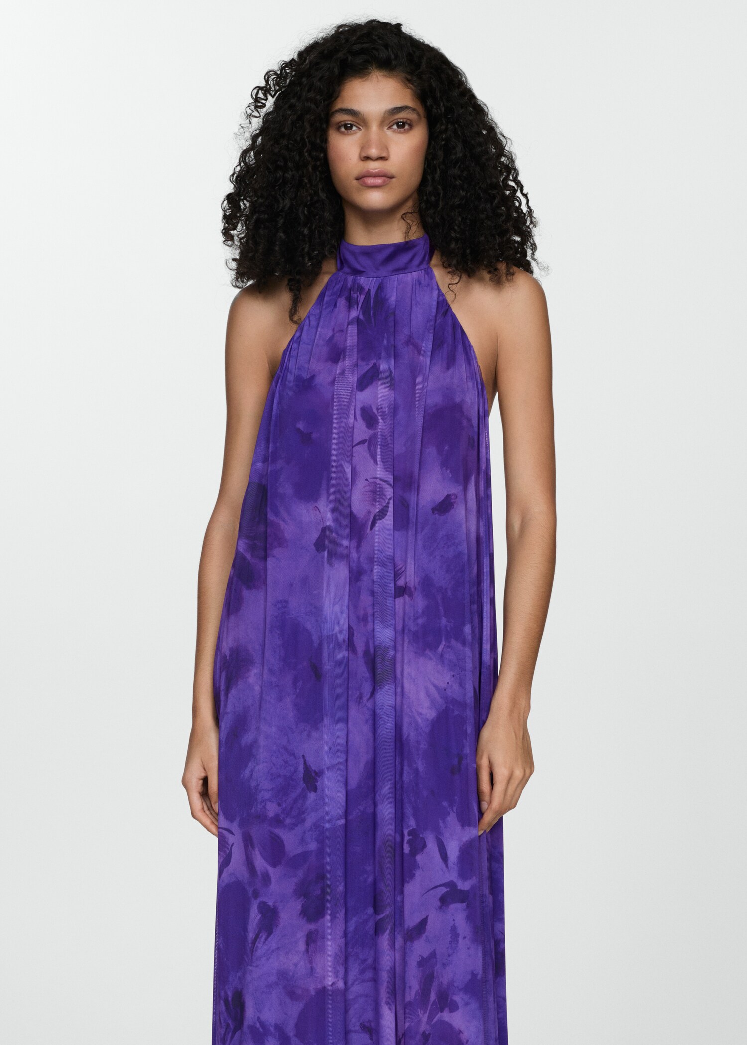 Printed halter-neck dress