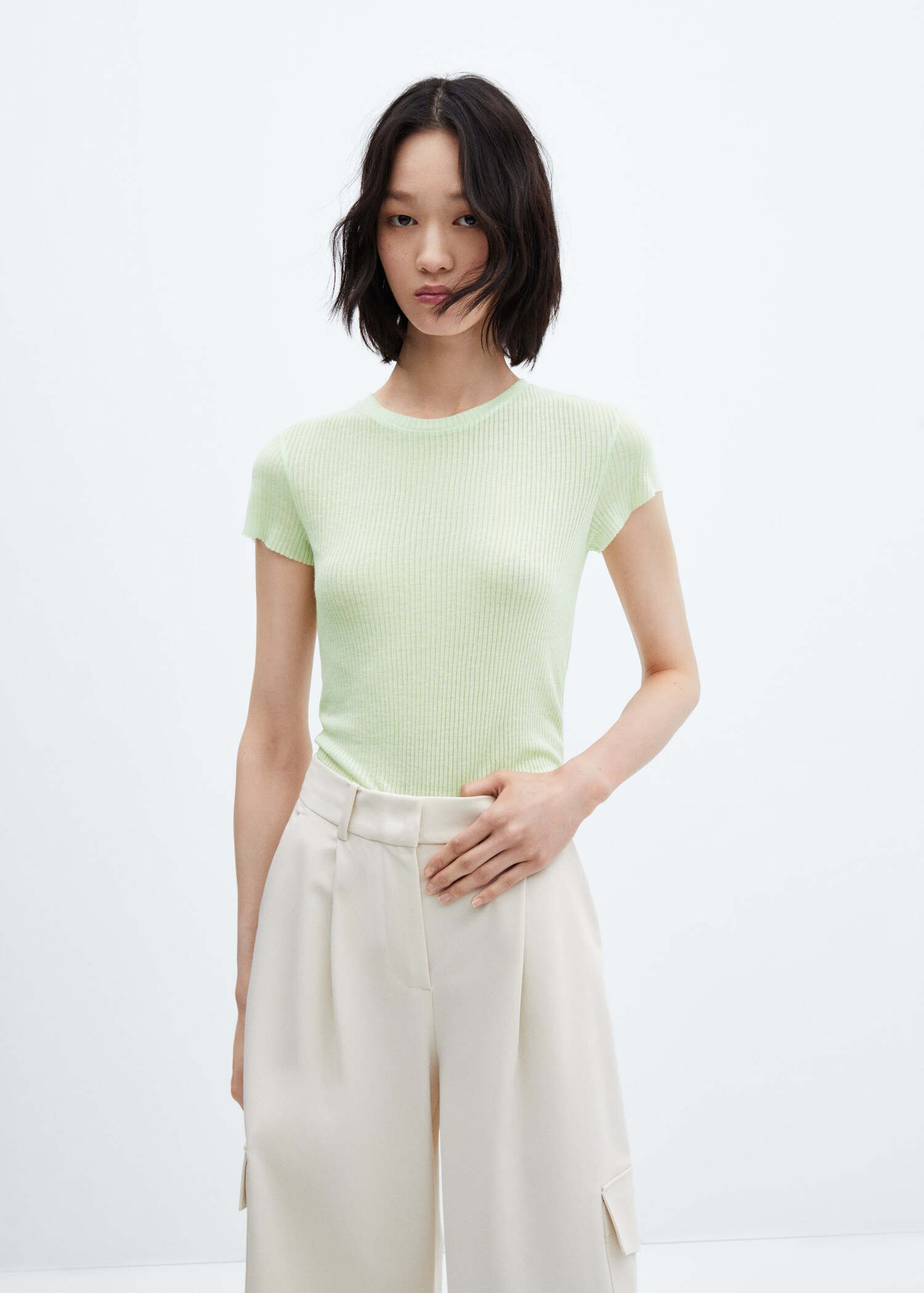 Fine-knit T-shirt