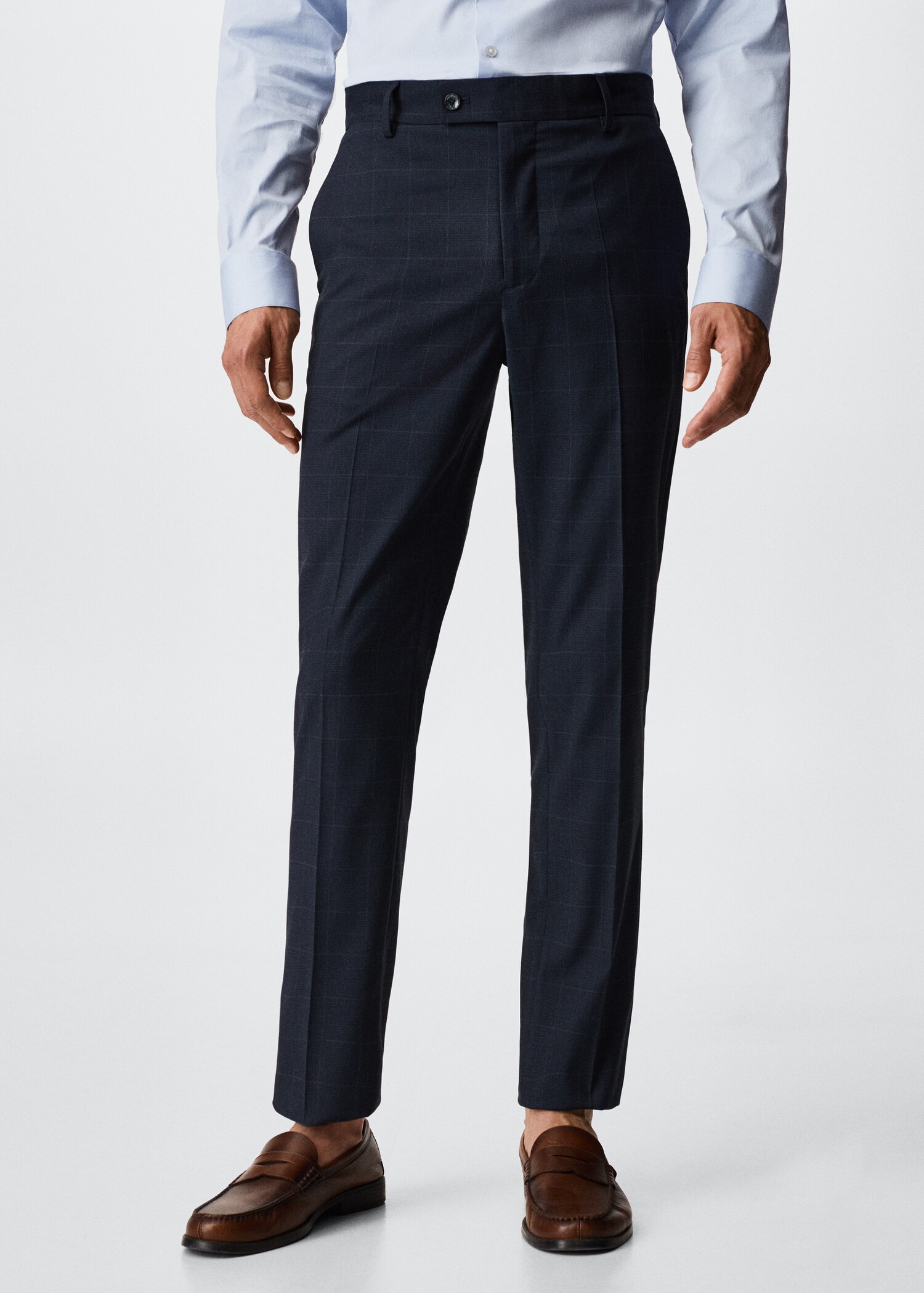 Slim fit check suit pants