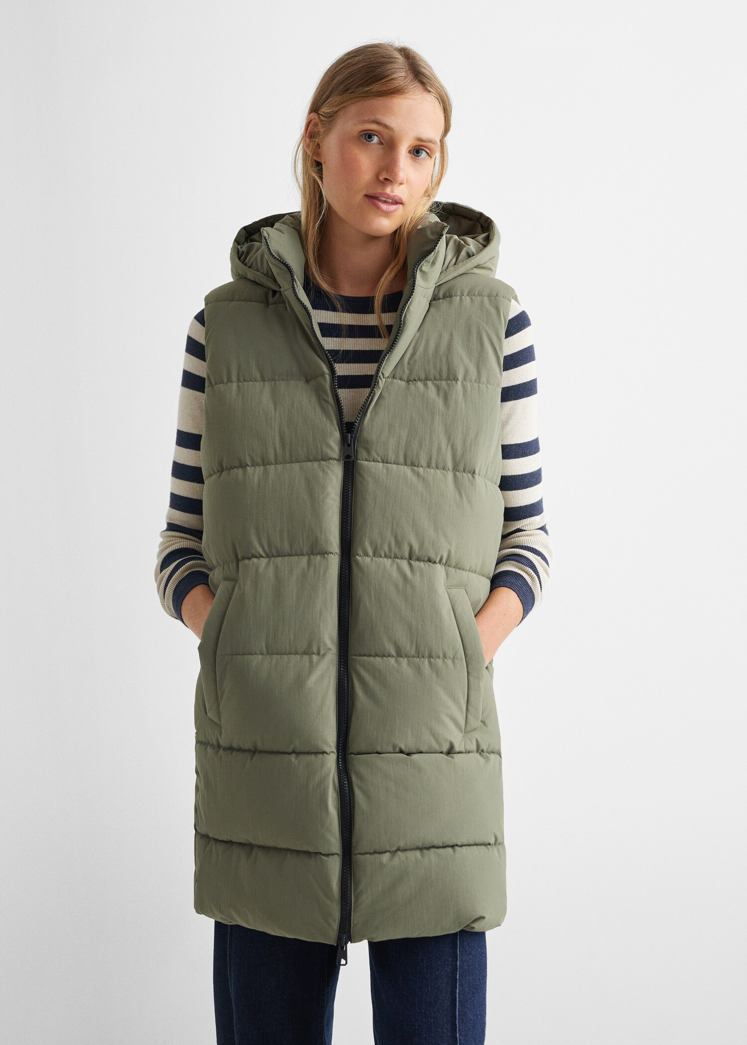 Long quilted gilet