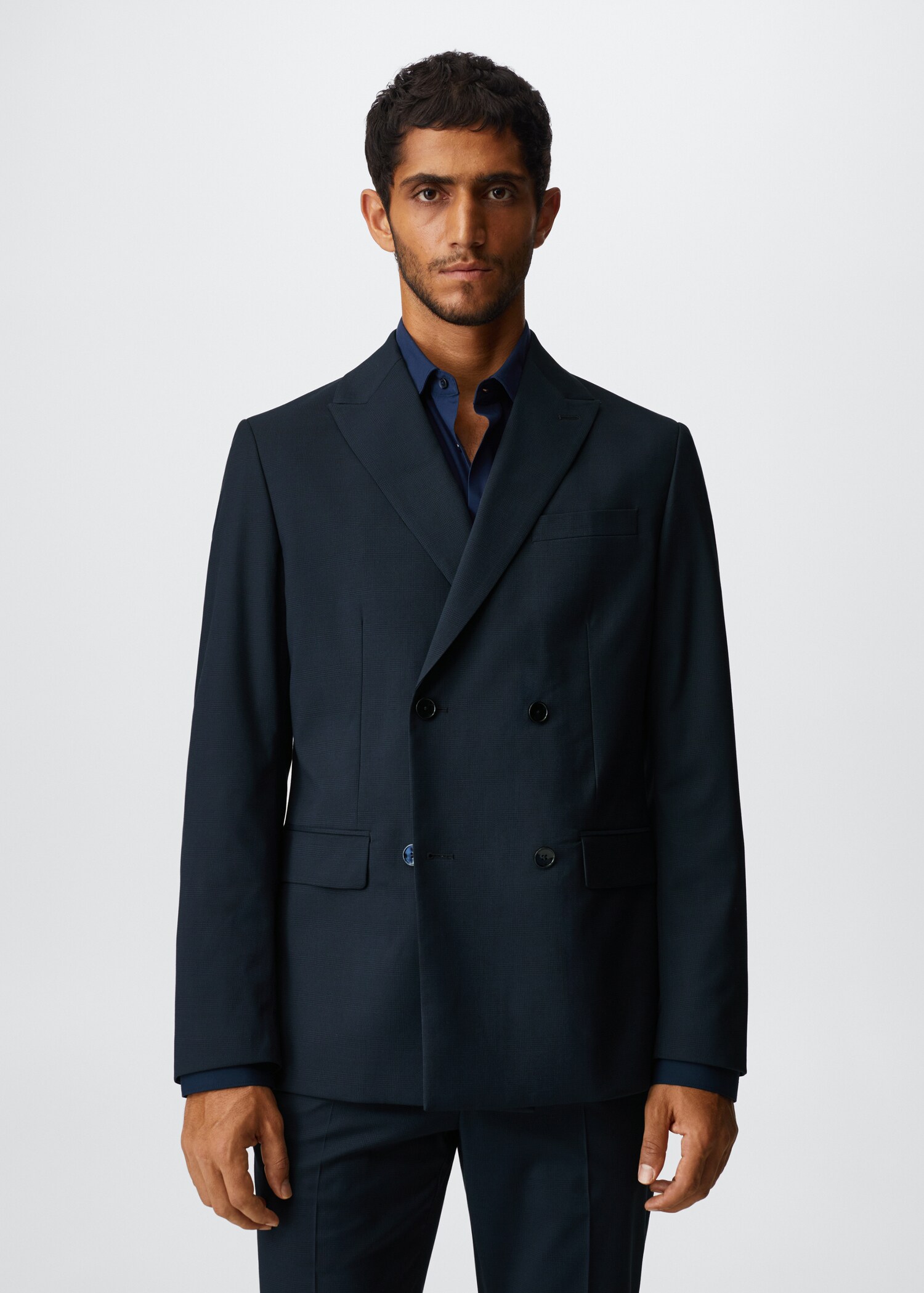 Slim fit double-breasted suit blazer