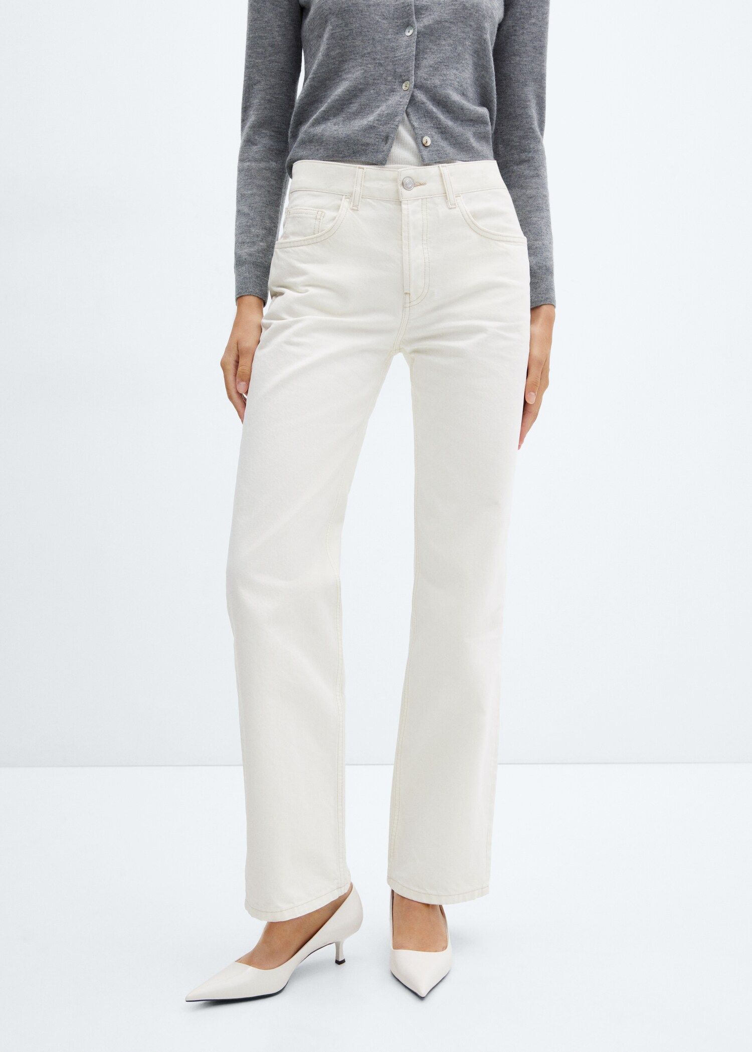 Mid-rise straight jeans