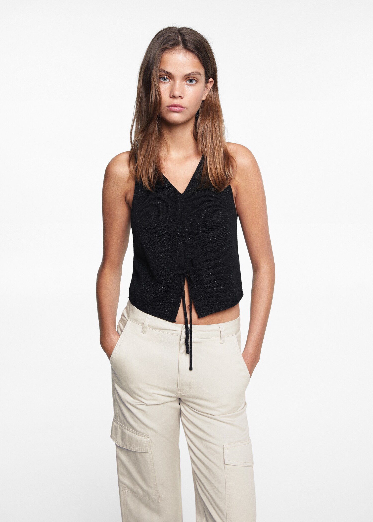 Glossed-effect top