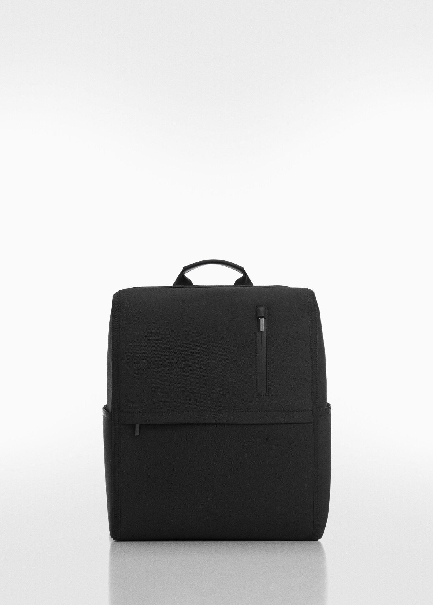 Backpack with leather-effect details