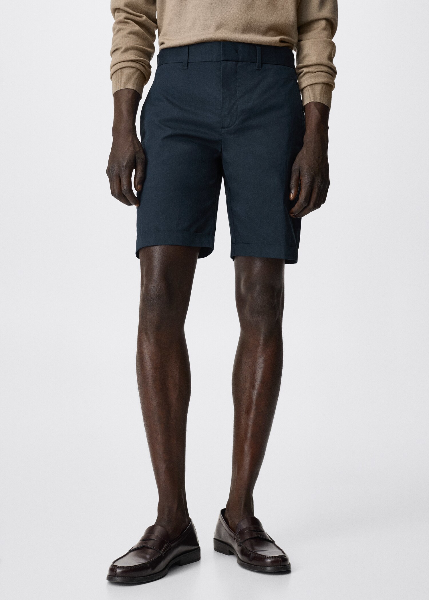 Slim-fit chino cotton bermuda shorts