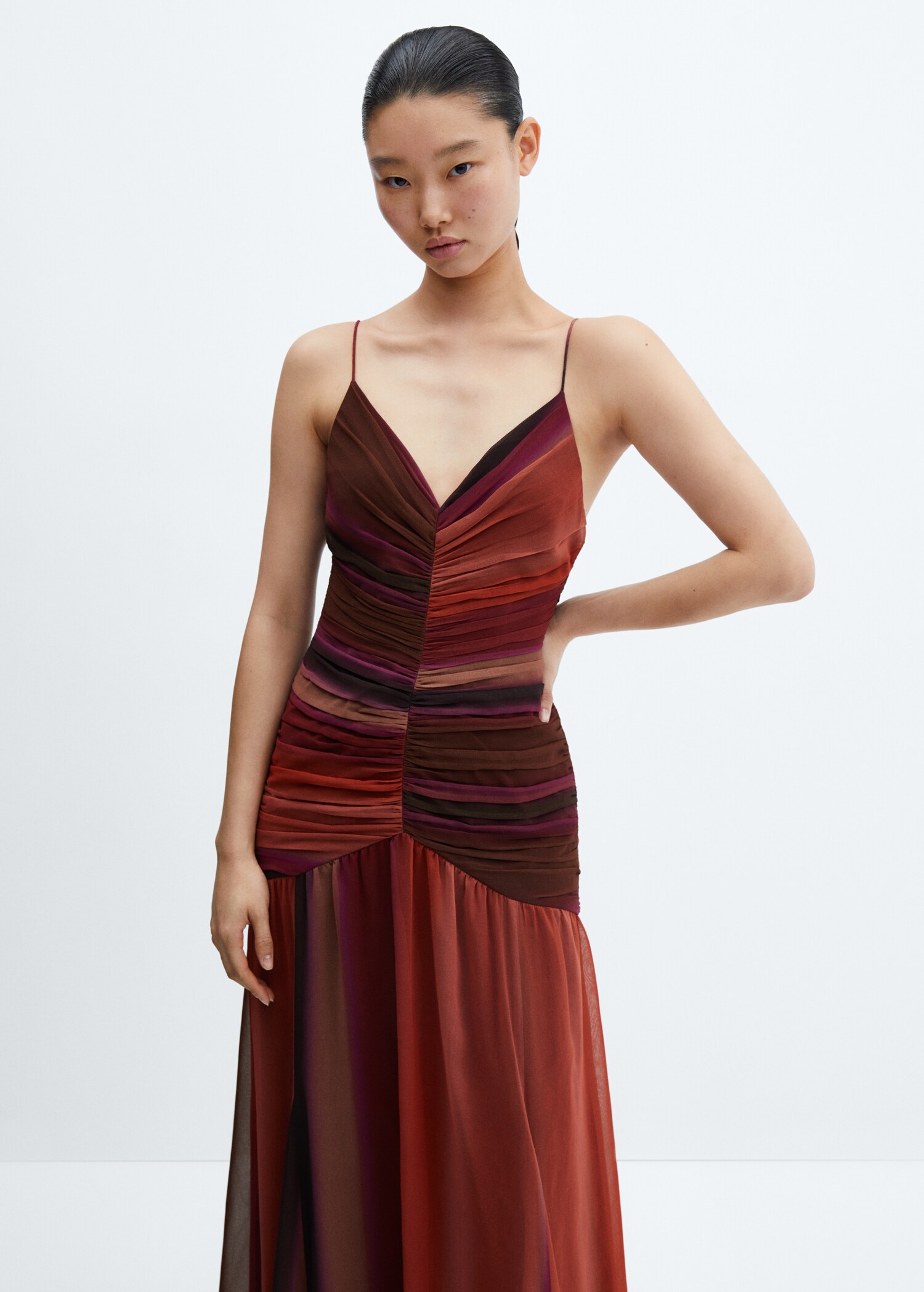 Gradient draped dress