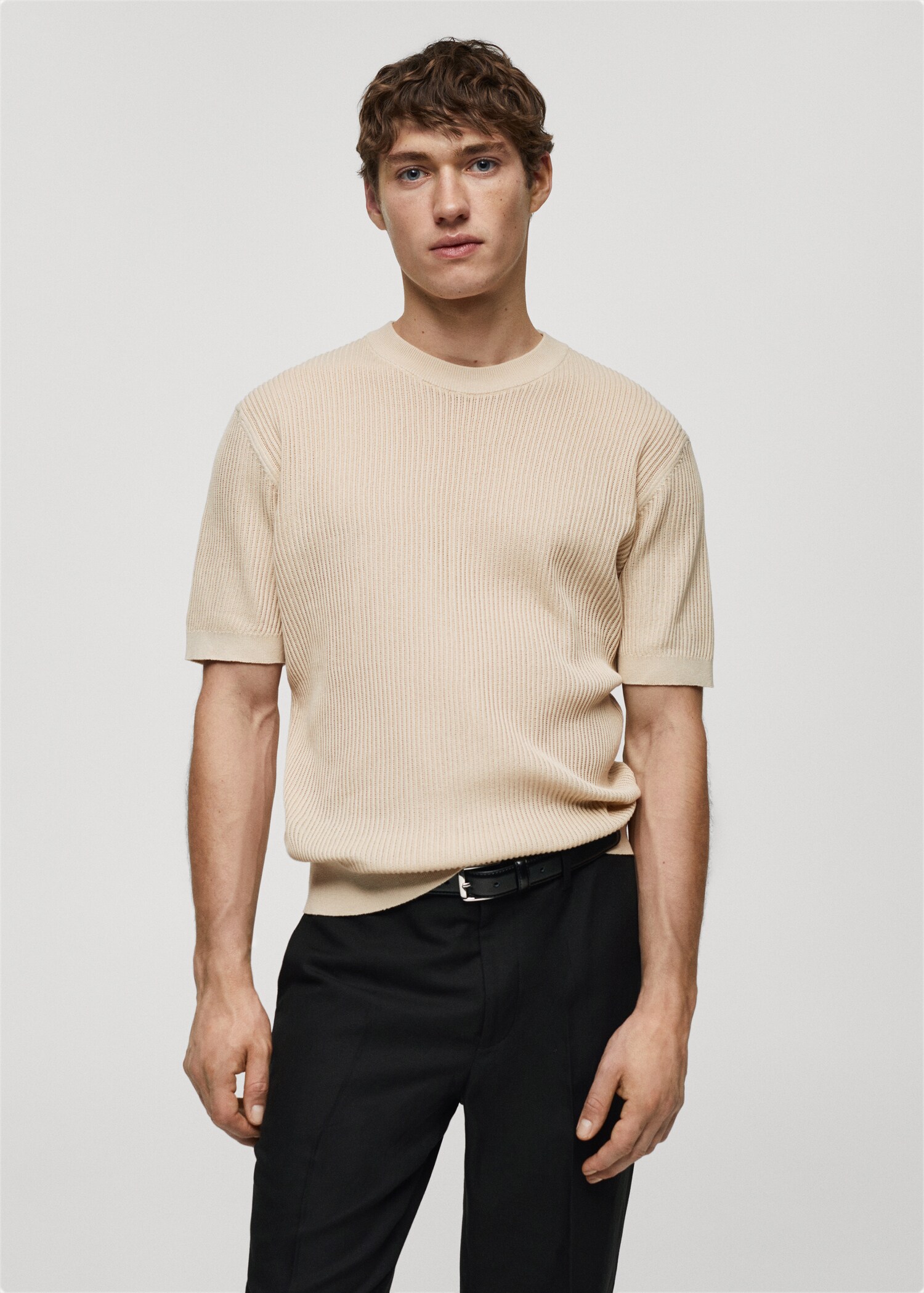 Ribbed cotton T-shirt