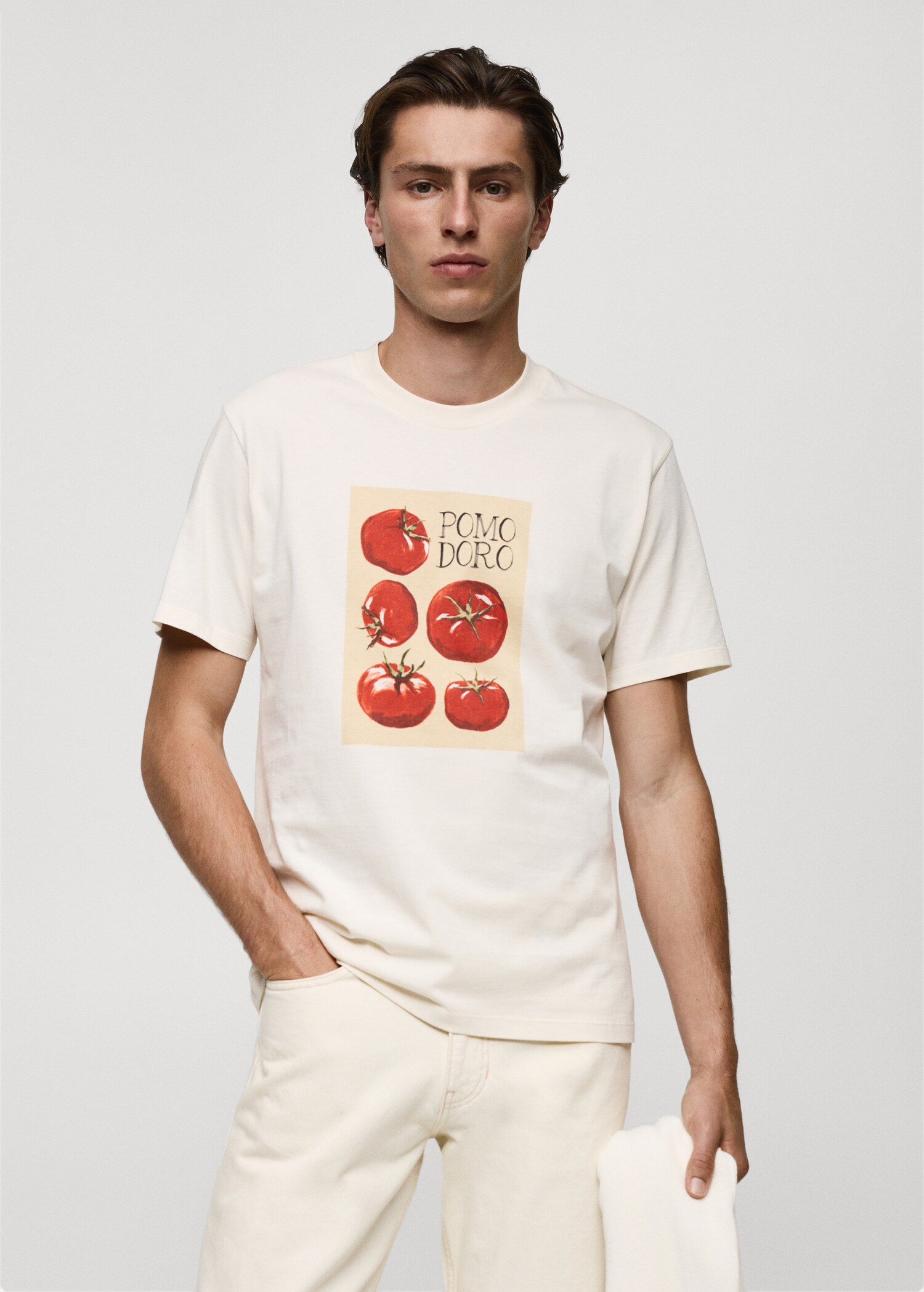 Regular fit printed cotton t-shirt