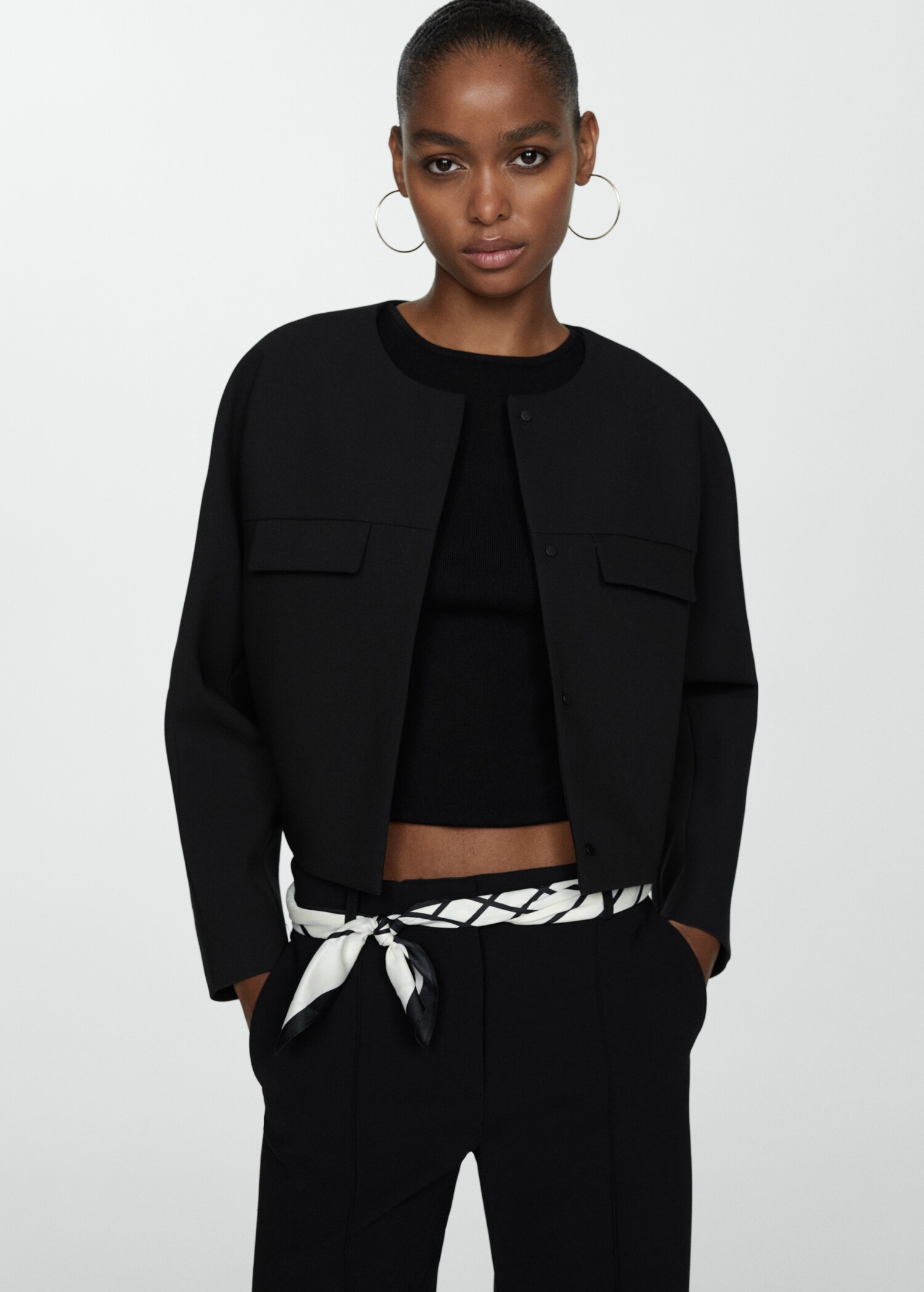 Jacket with lapel detail
