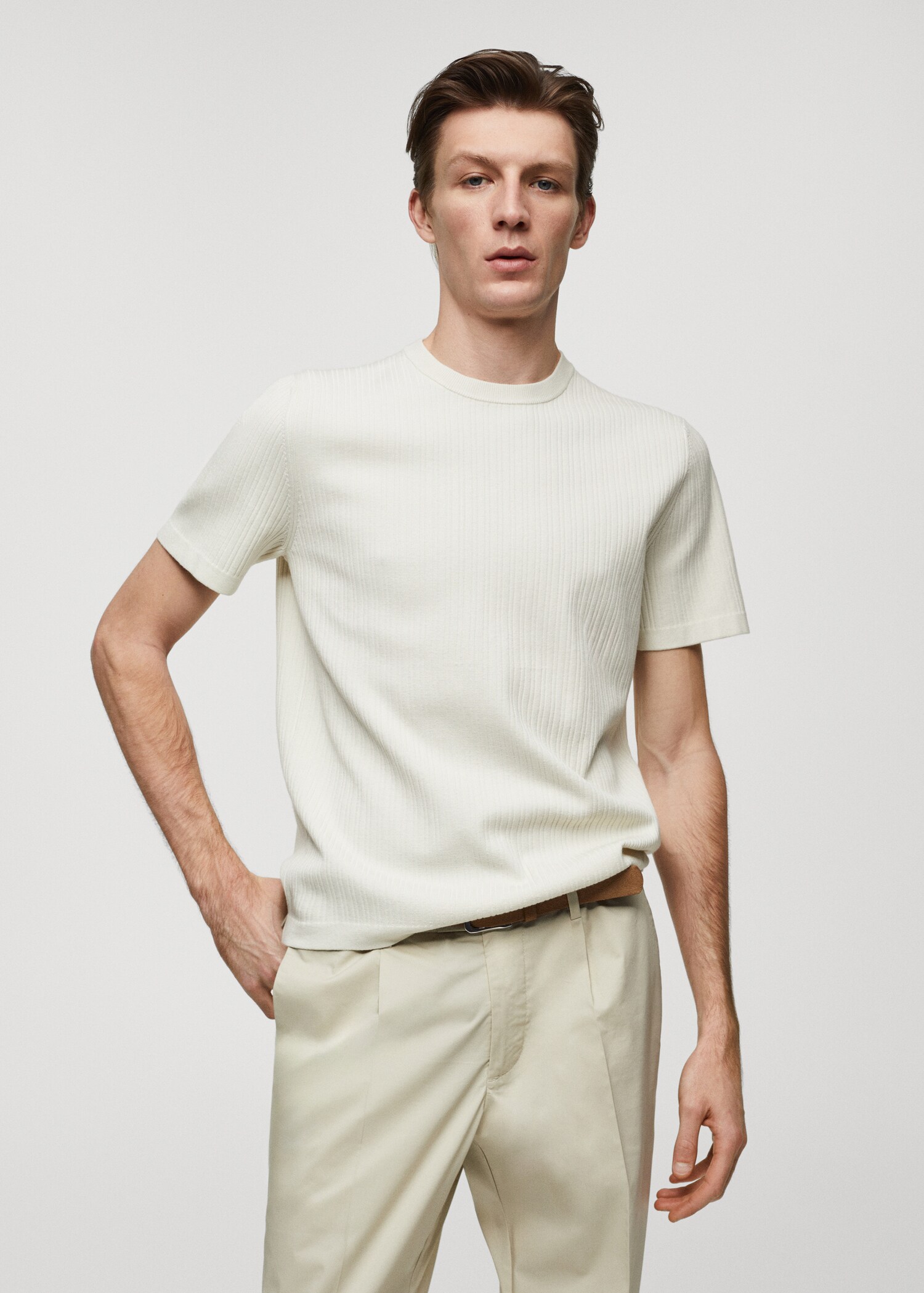 Ribbed  knit t-shirt