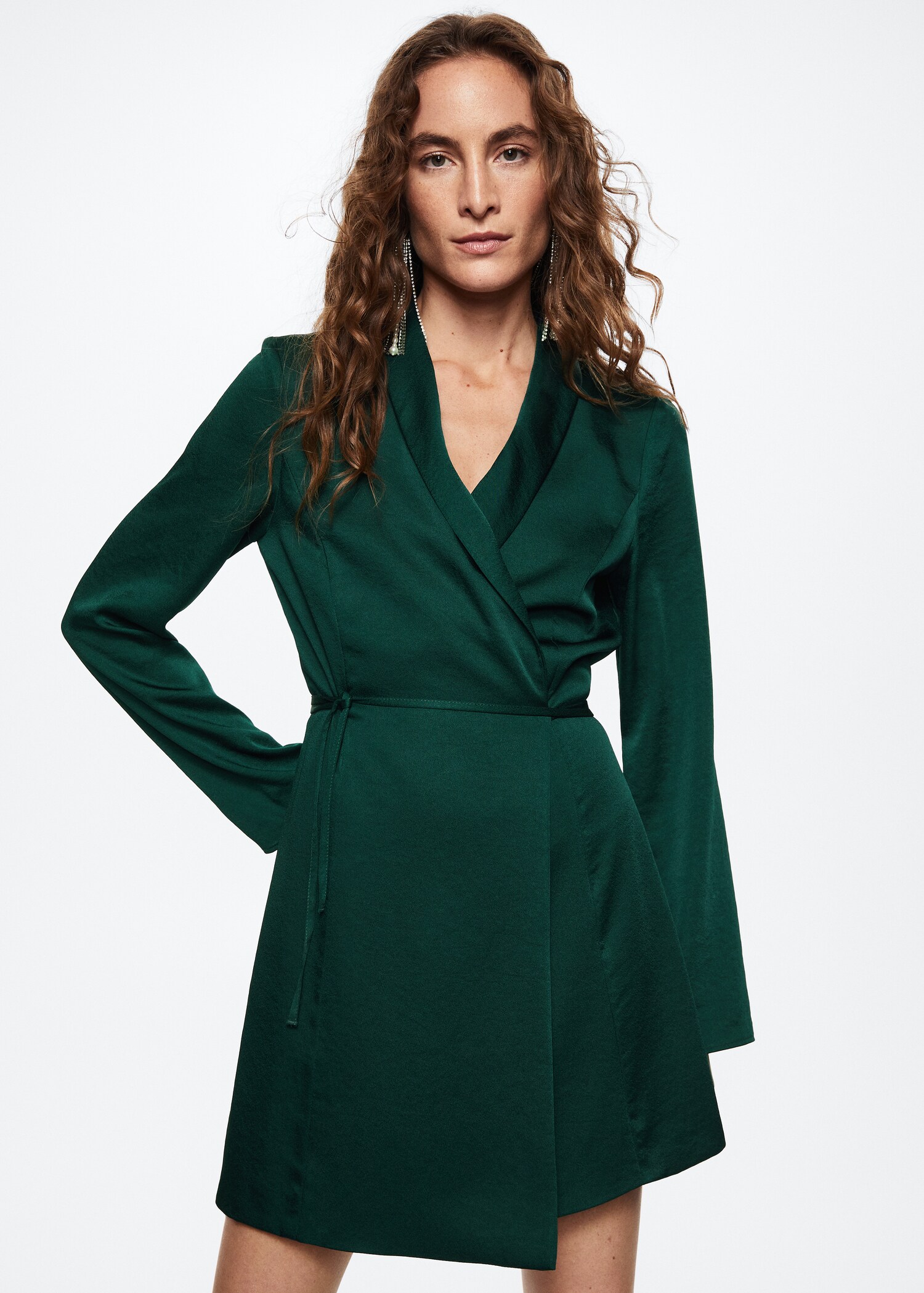 Wrapped satin dress