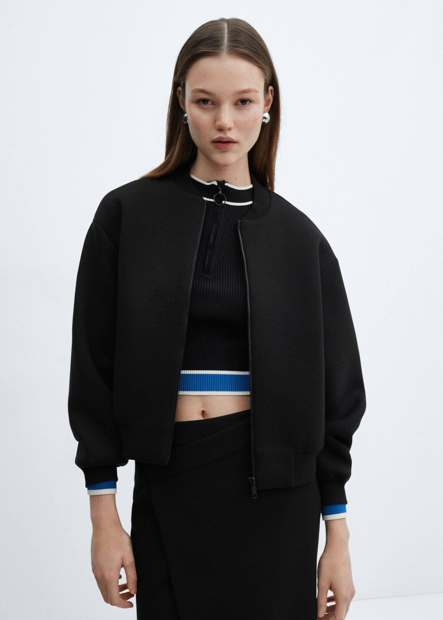 Bomber jacket with zip