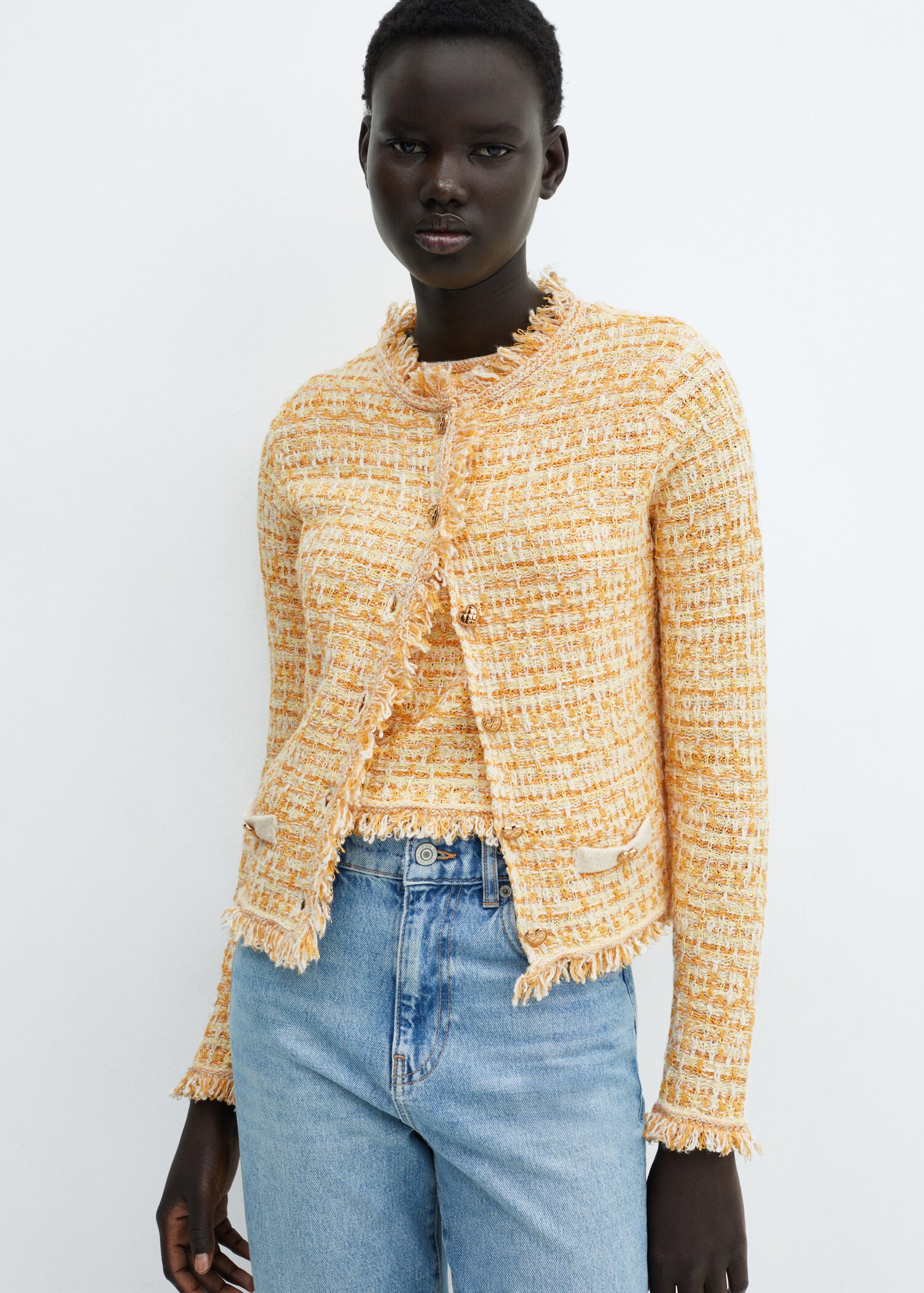 Pocket tweed cardigan