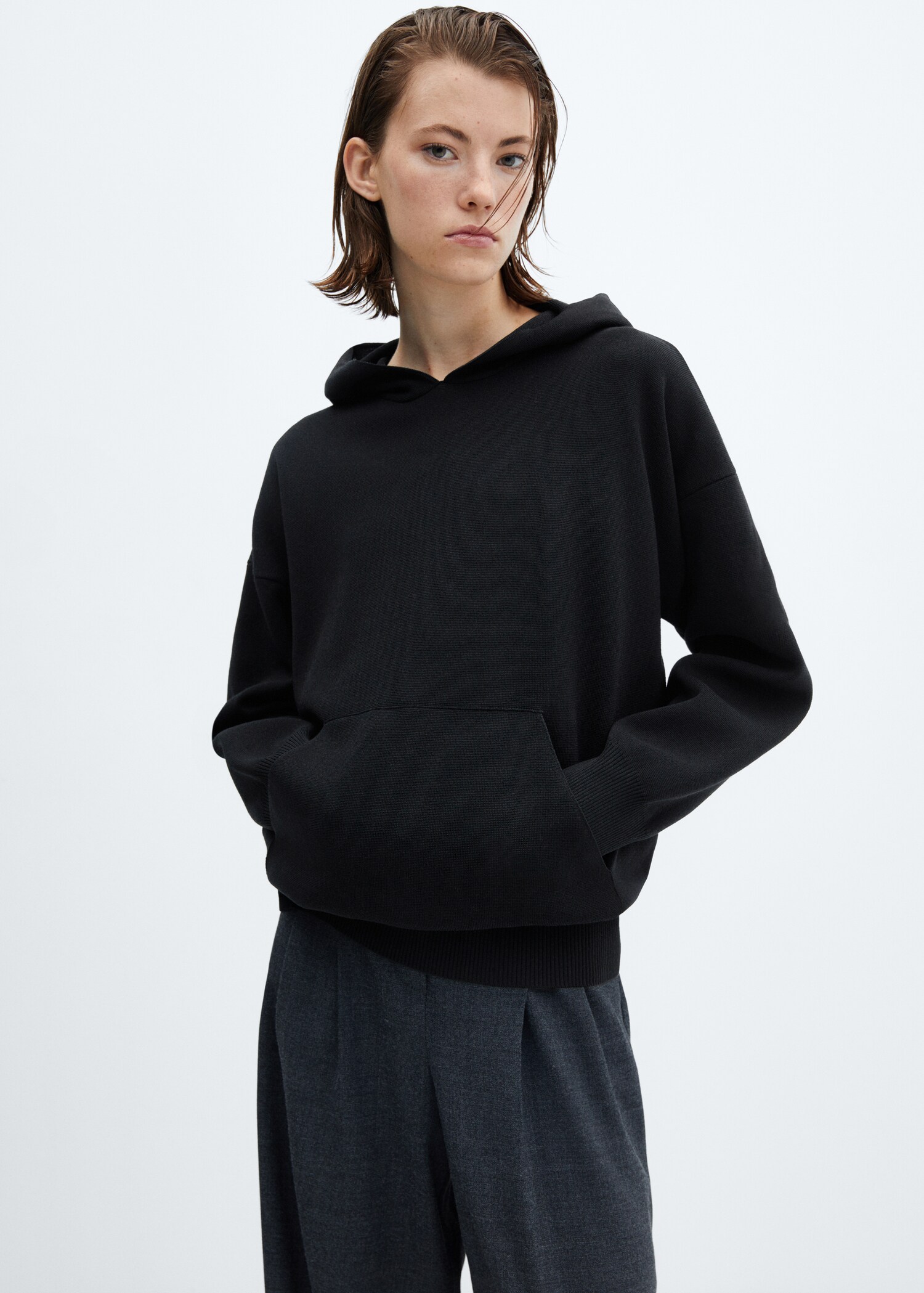 Hooded sweatshirt with front pocket