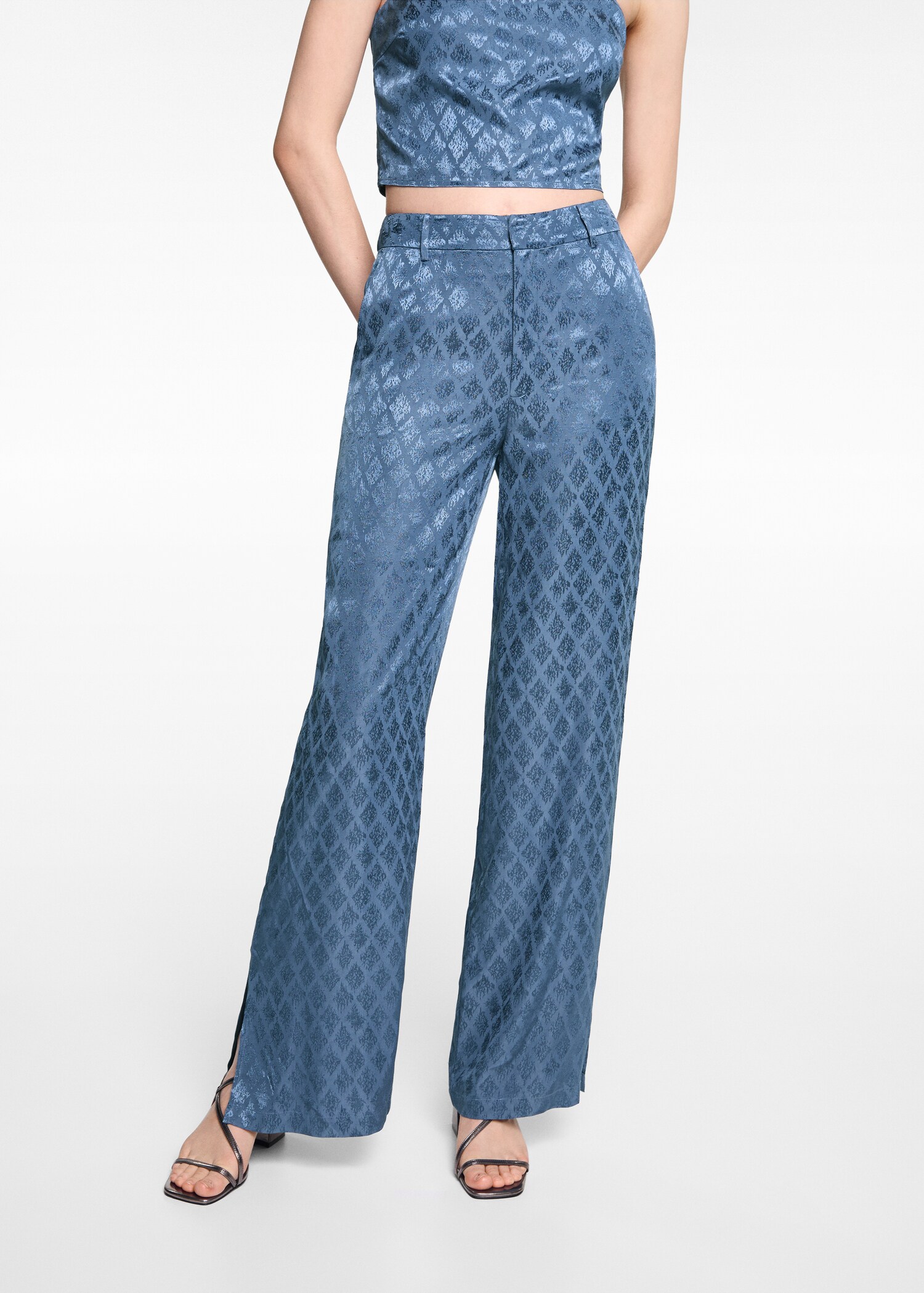 Satin printed pants