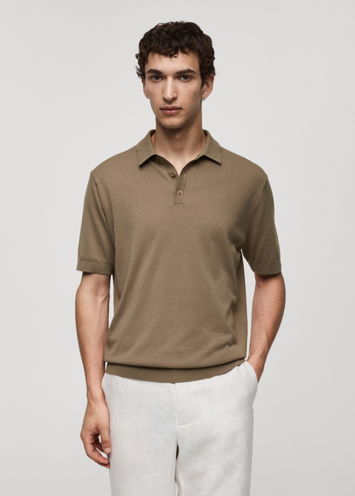 100% cotton knitted polo shirt