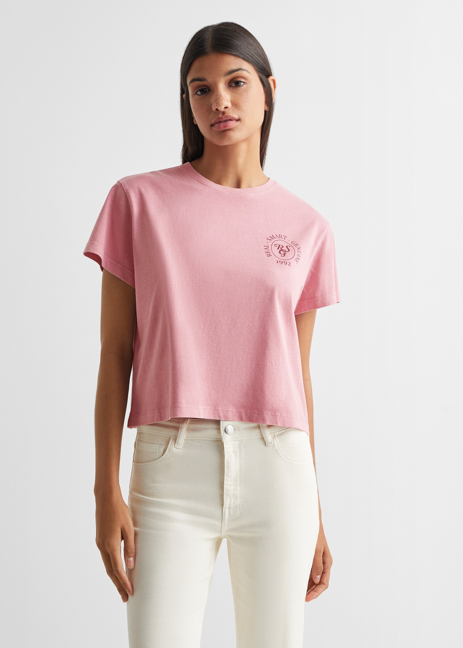 Printed cropped t-shirt