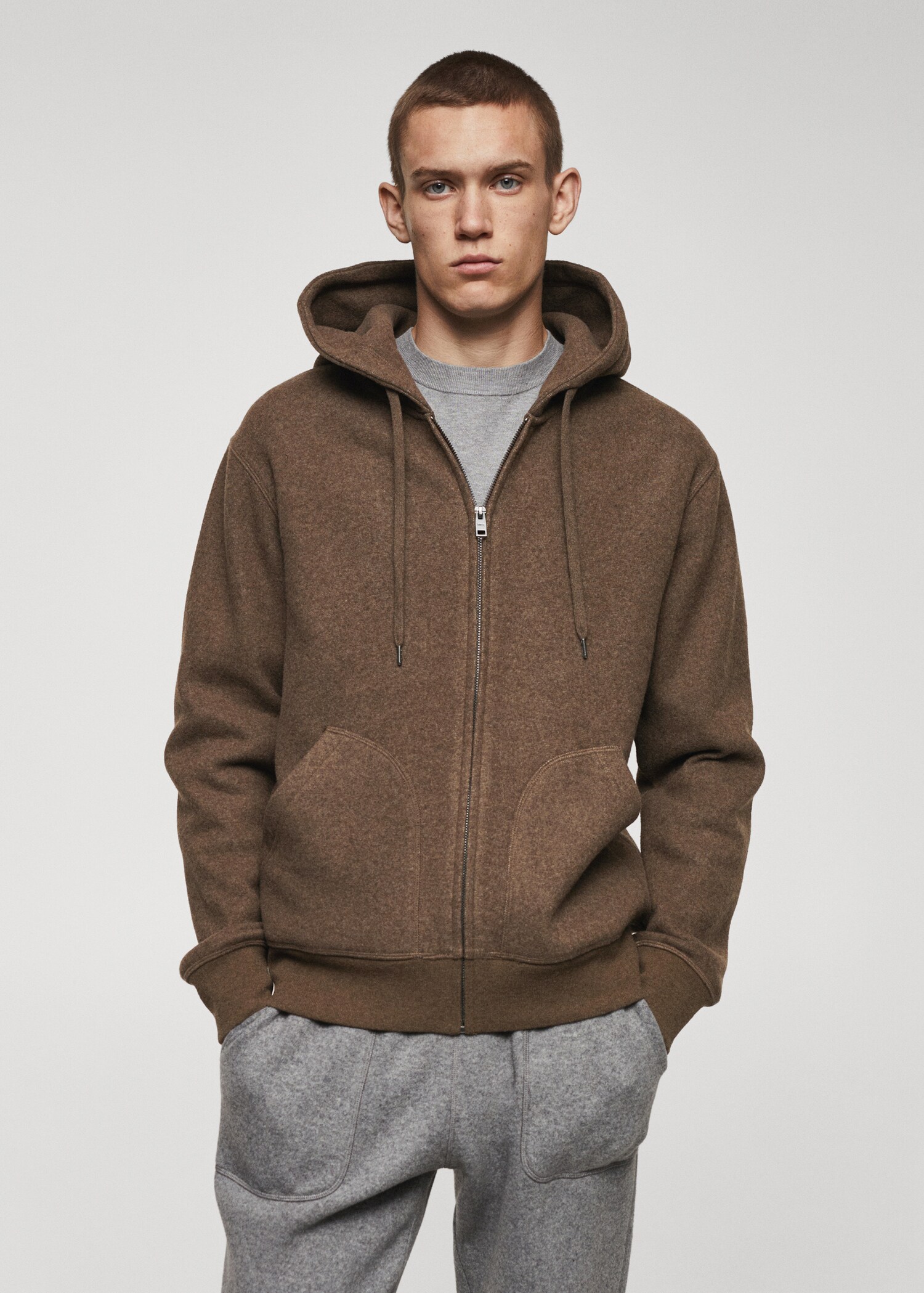 Wool-blend hooded sweatshirt