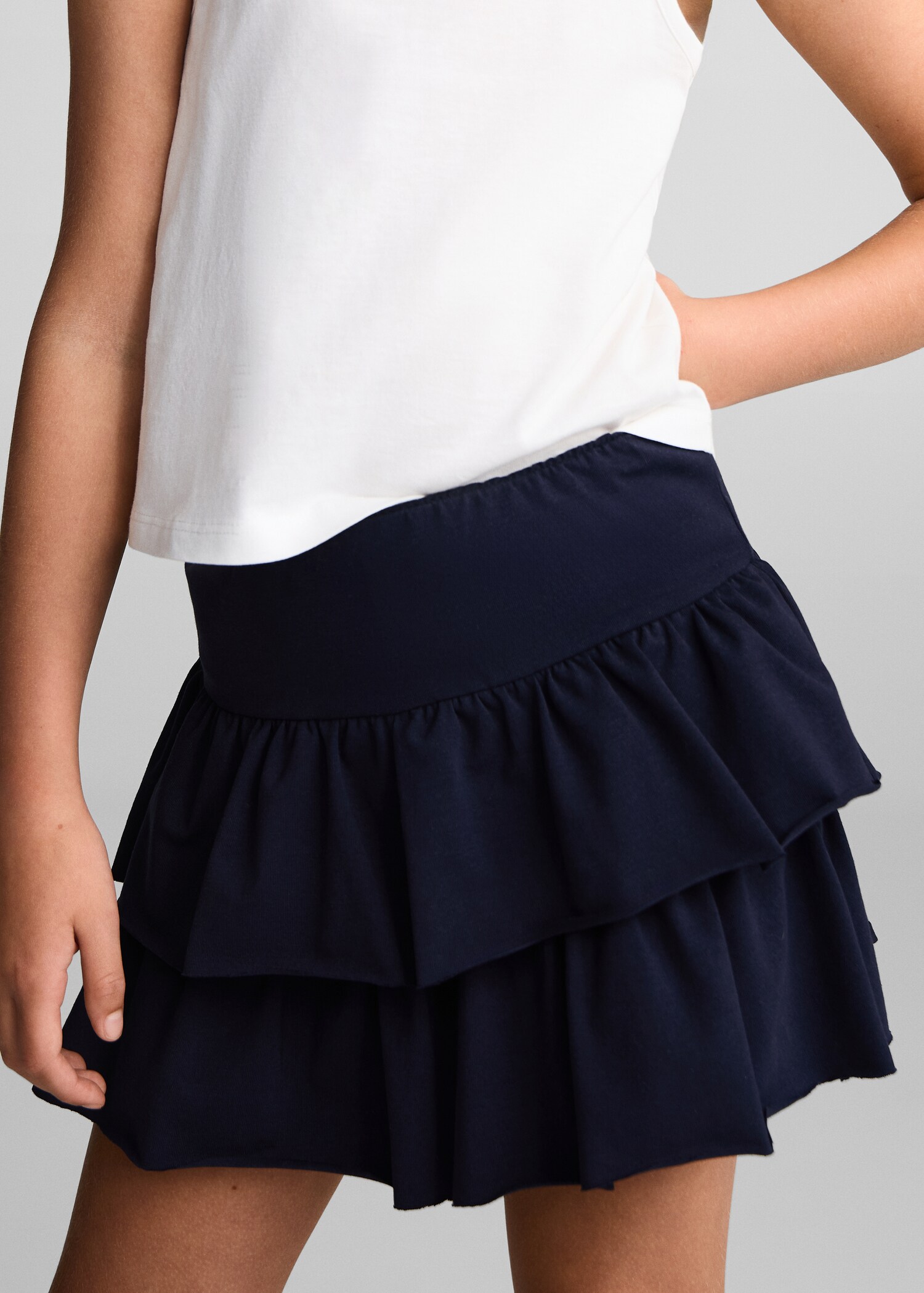 Ruffled trouser skirt