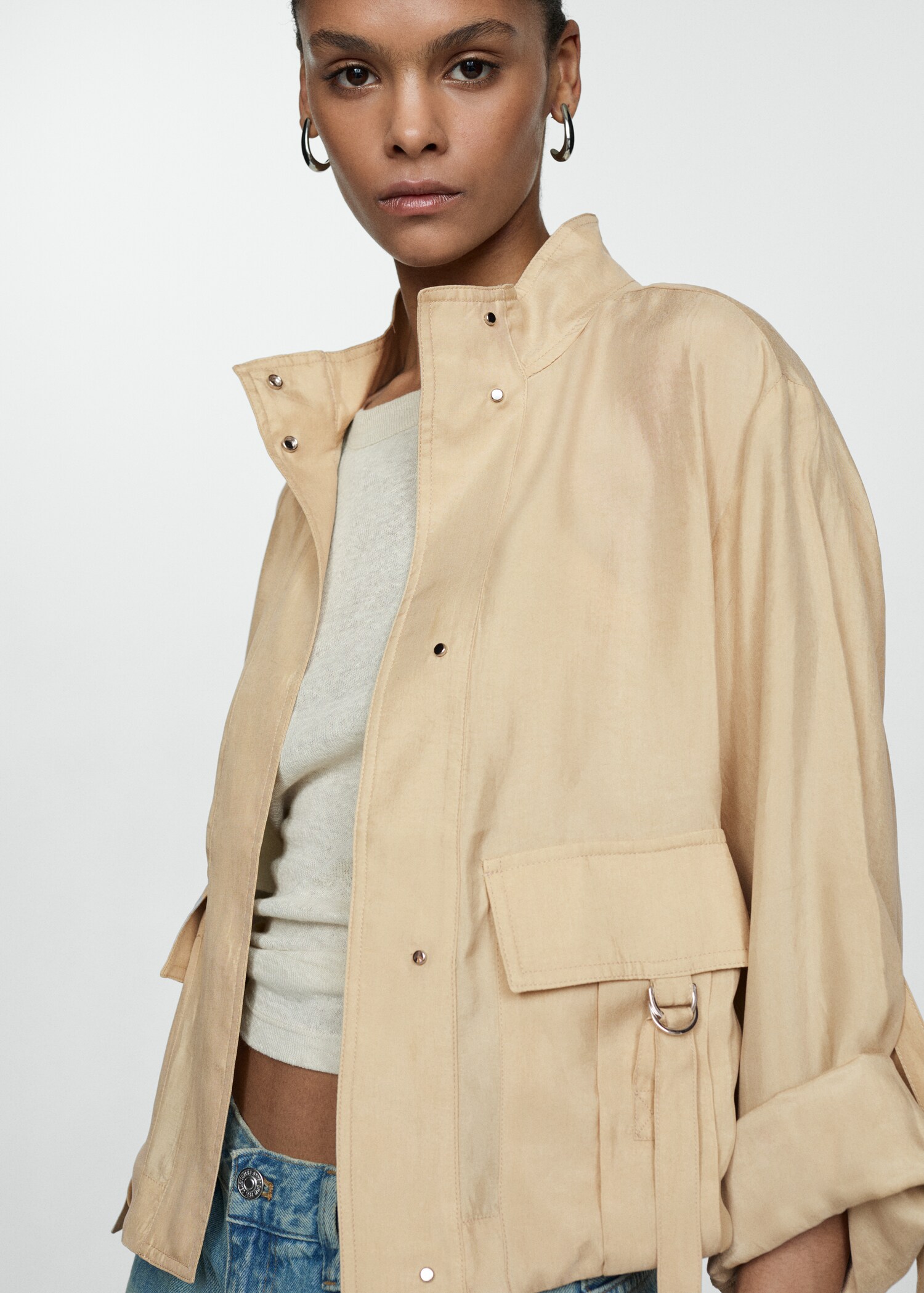 Lyocell jacket with pockets