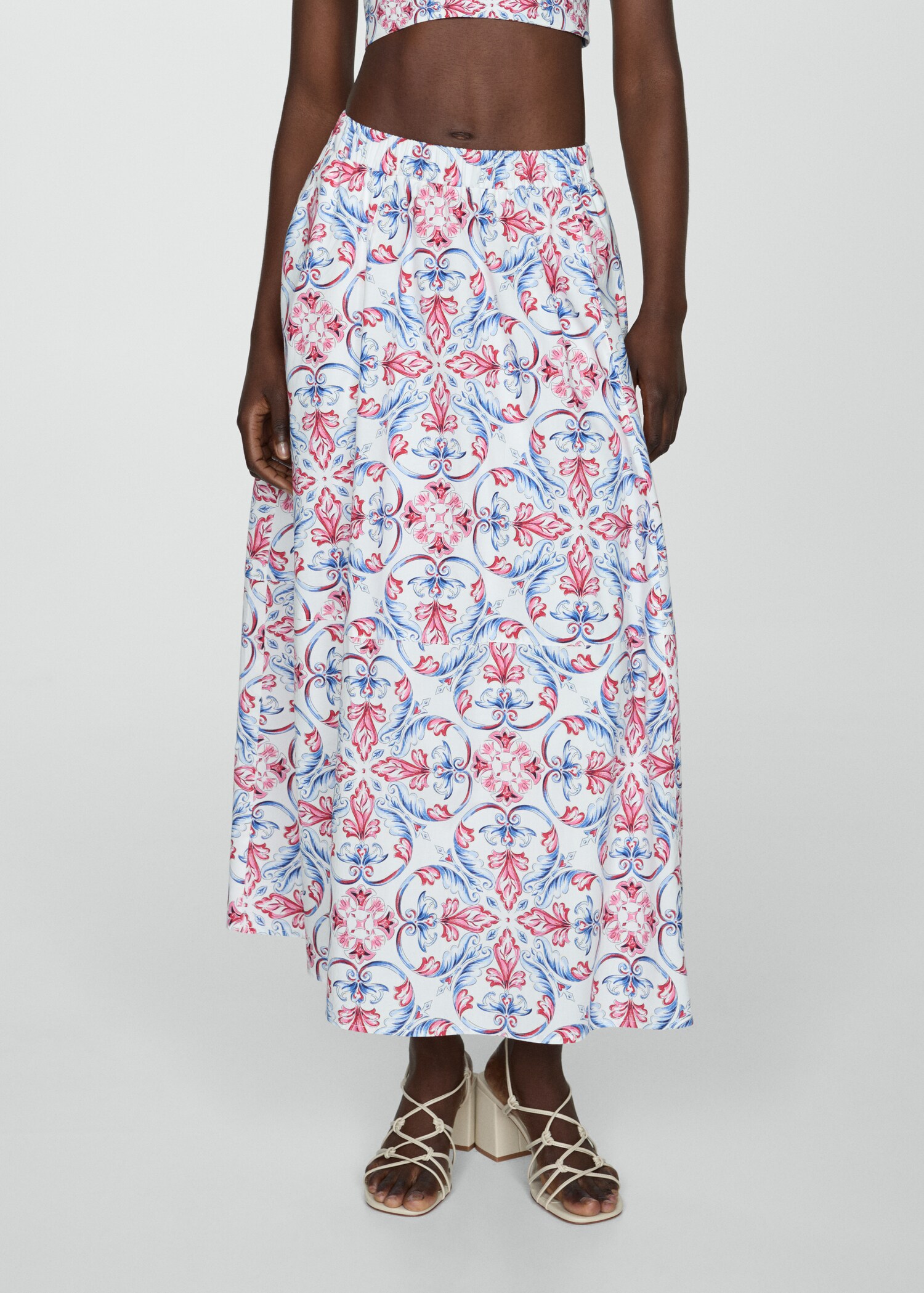 Printed midi skirt