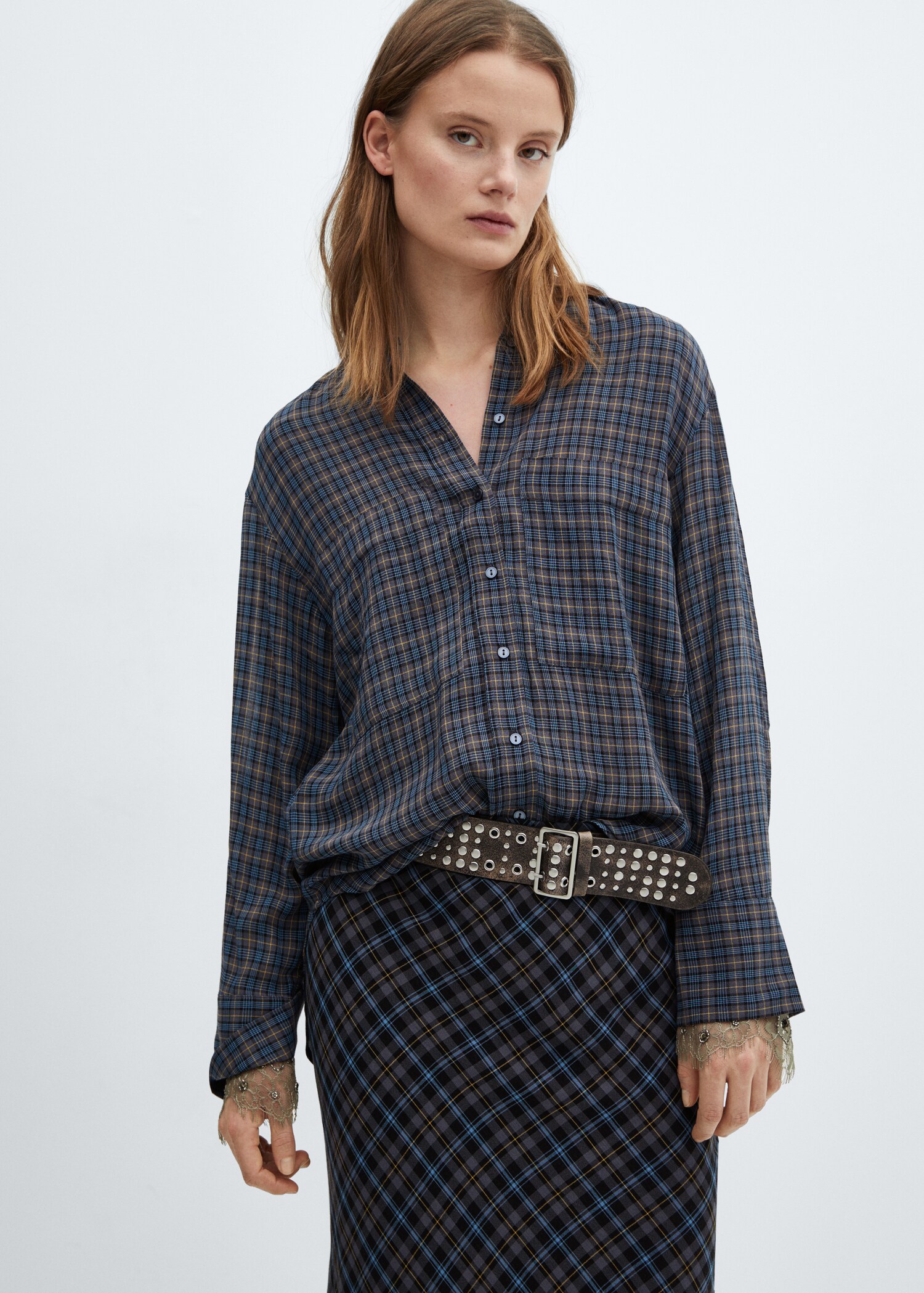Oversize check shirt