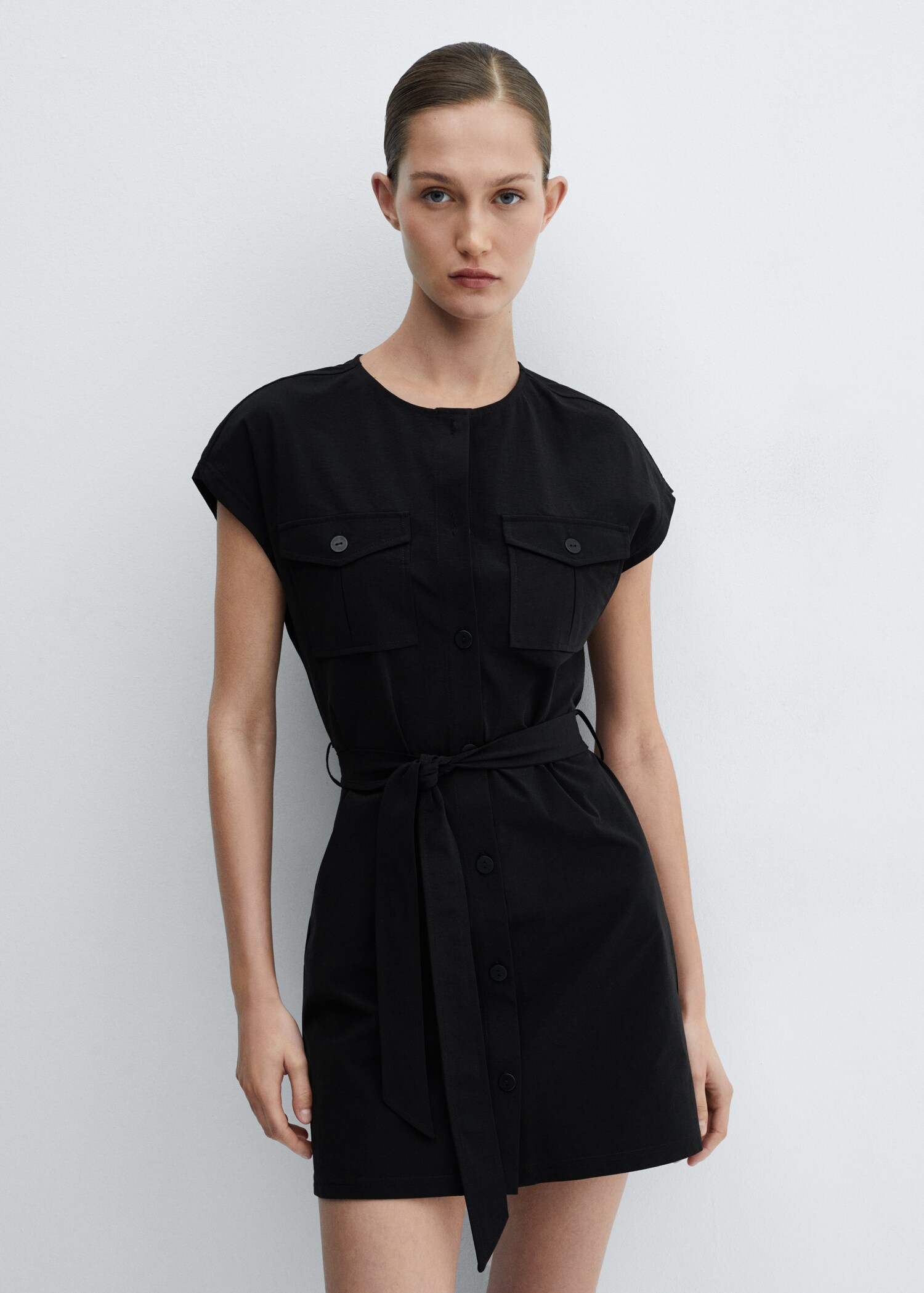 Dress with bow and pocket detail