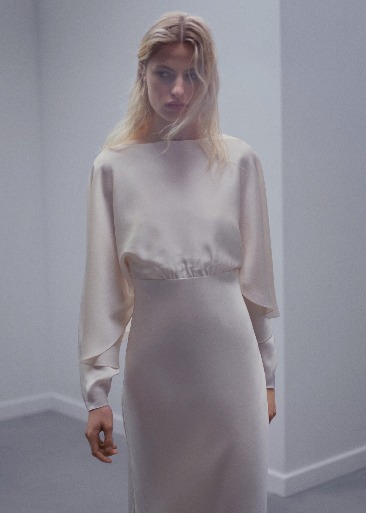 Lingerie dress with cloak detail