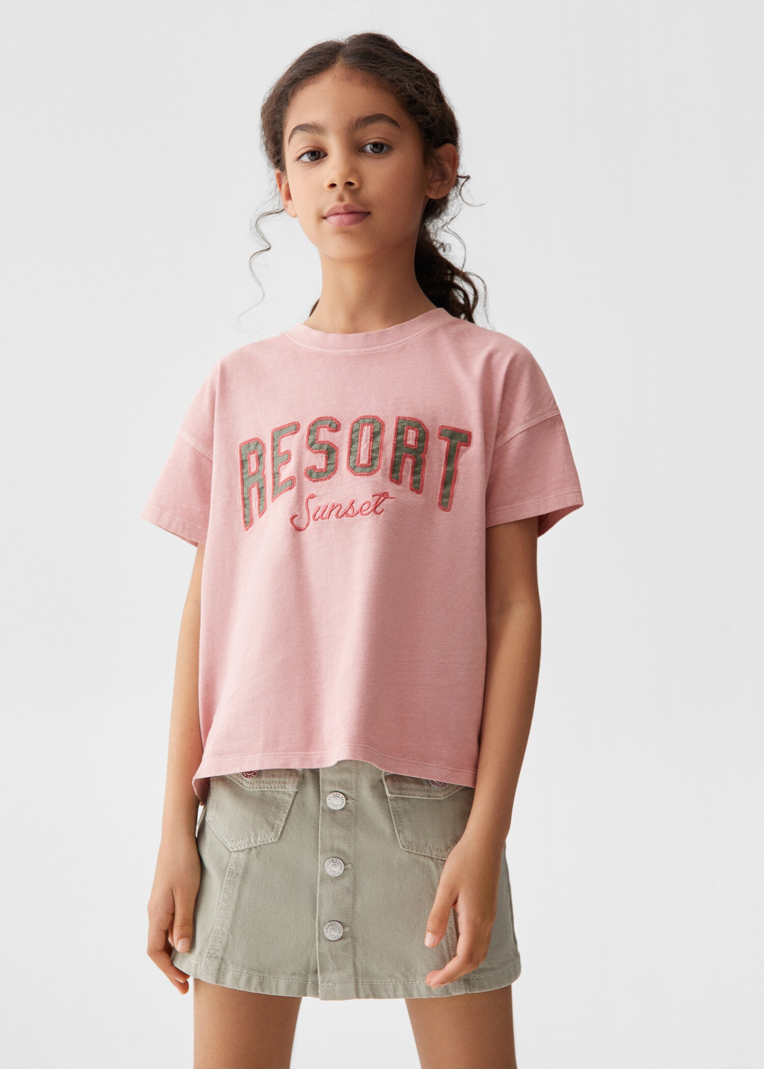 Embossed message t-shirt