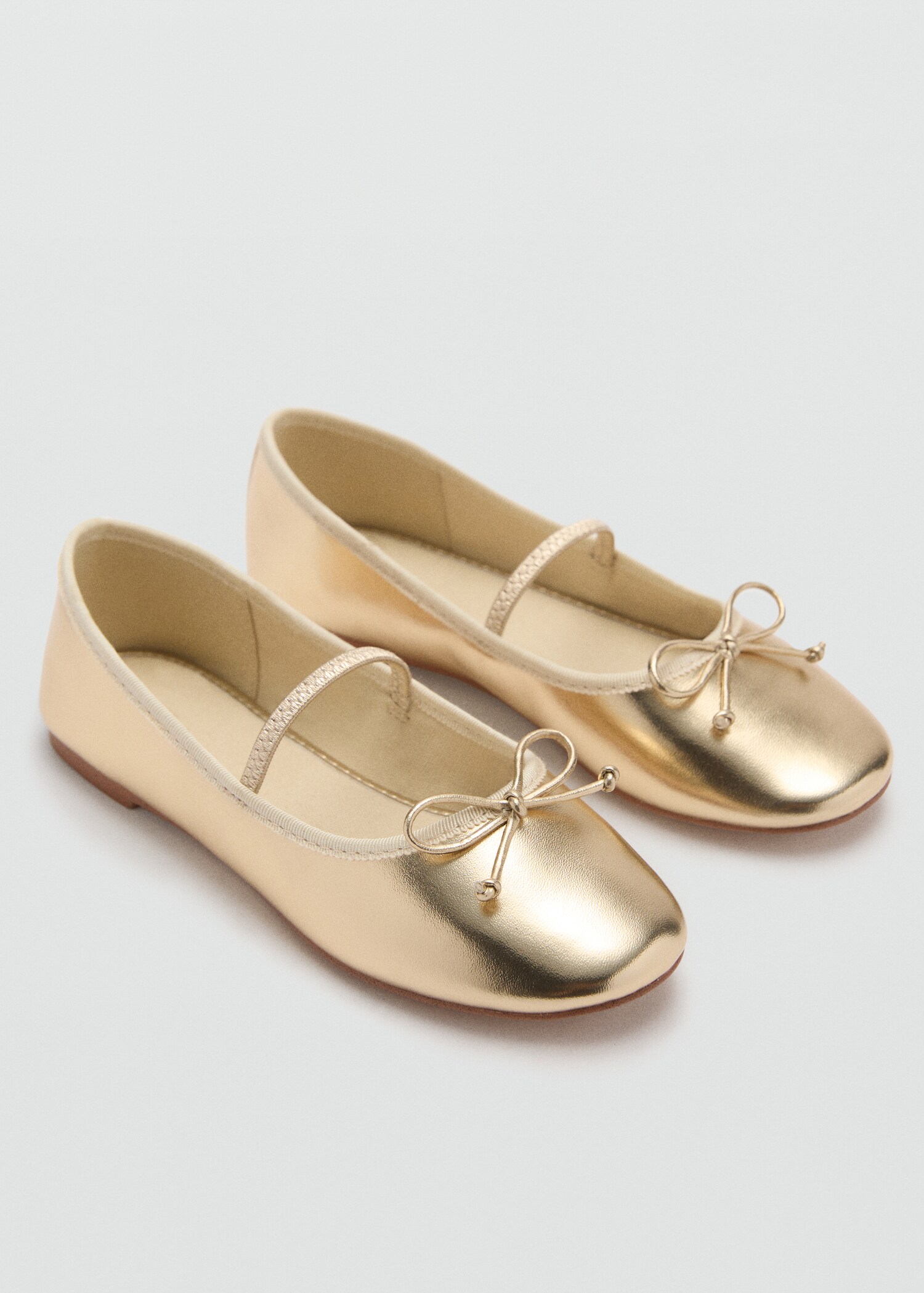 Metallic strip ballerinas