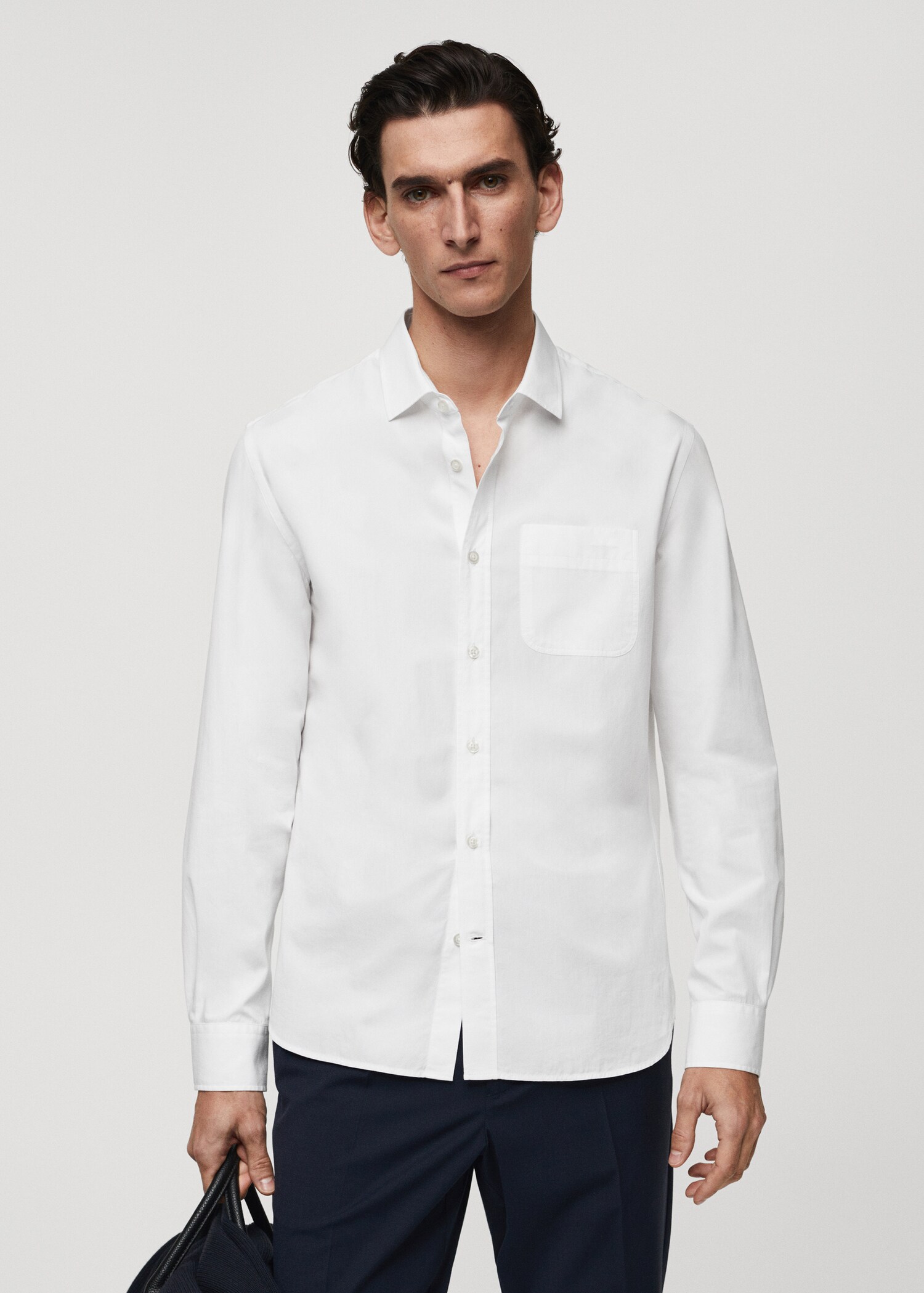 Poplin shirt with pocket