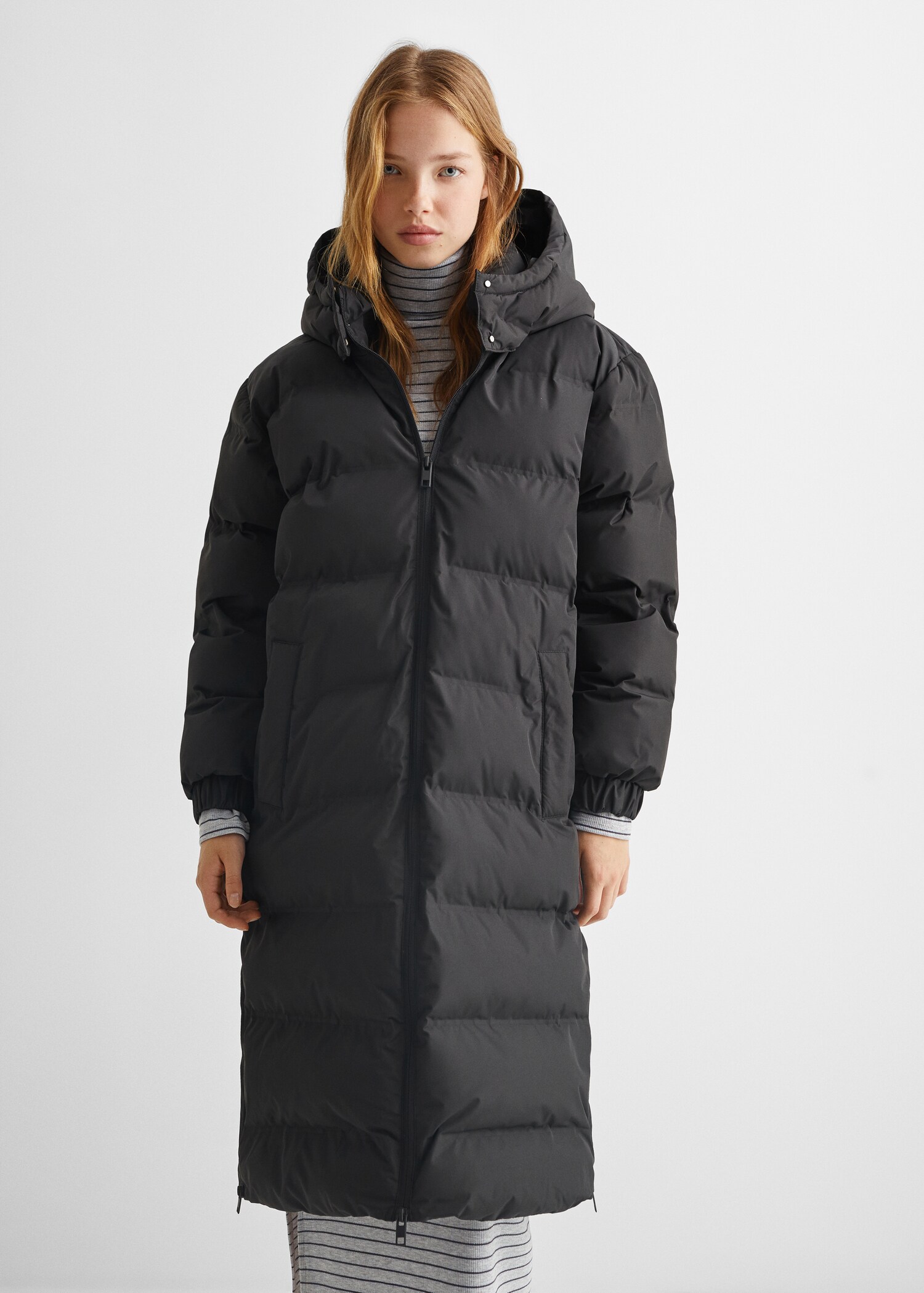 Quilted long coat