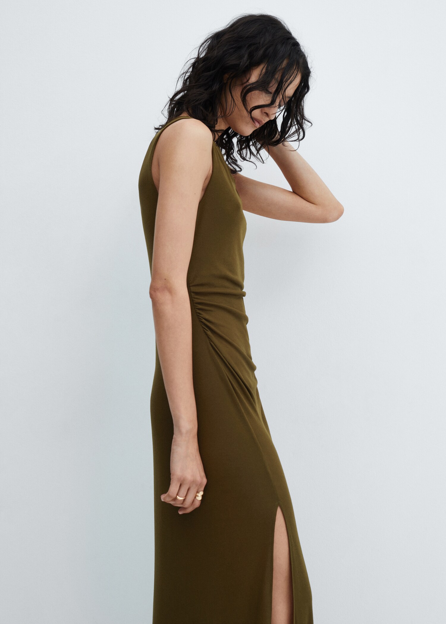 Cut-out ruched dress