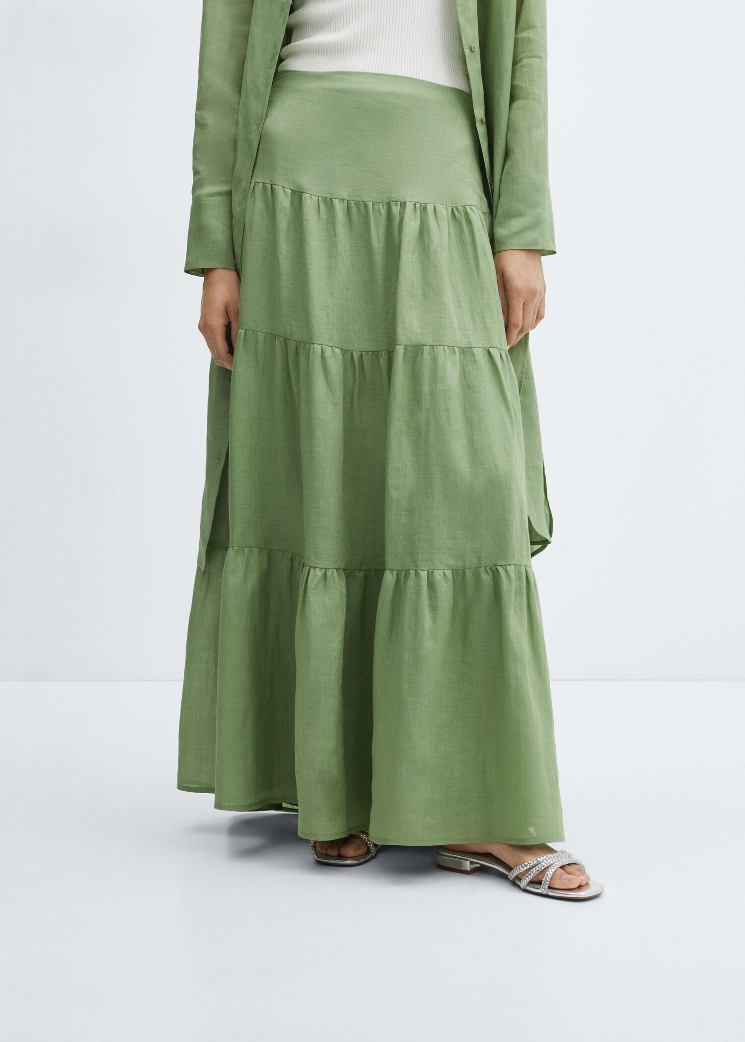 Ramie maxi-skirt